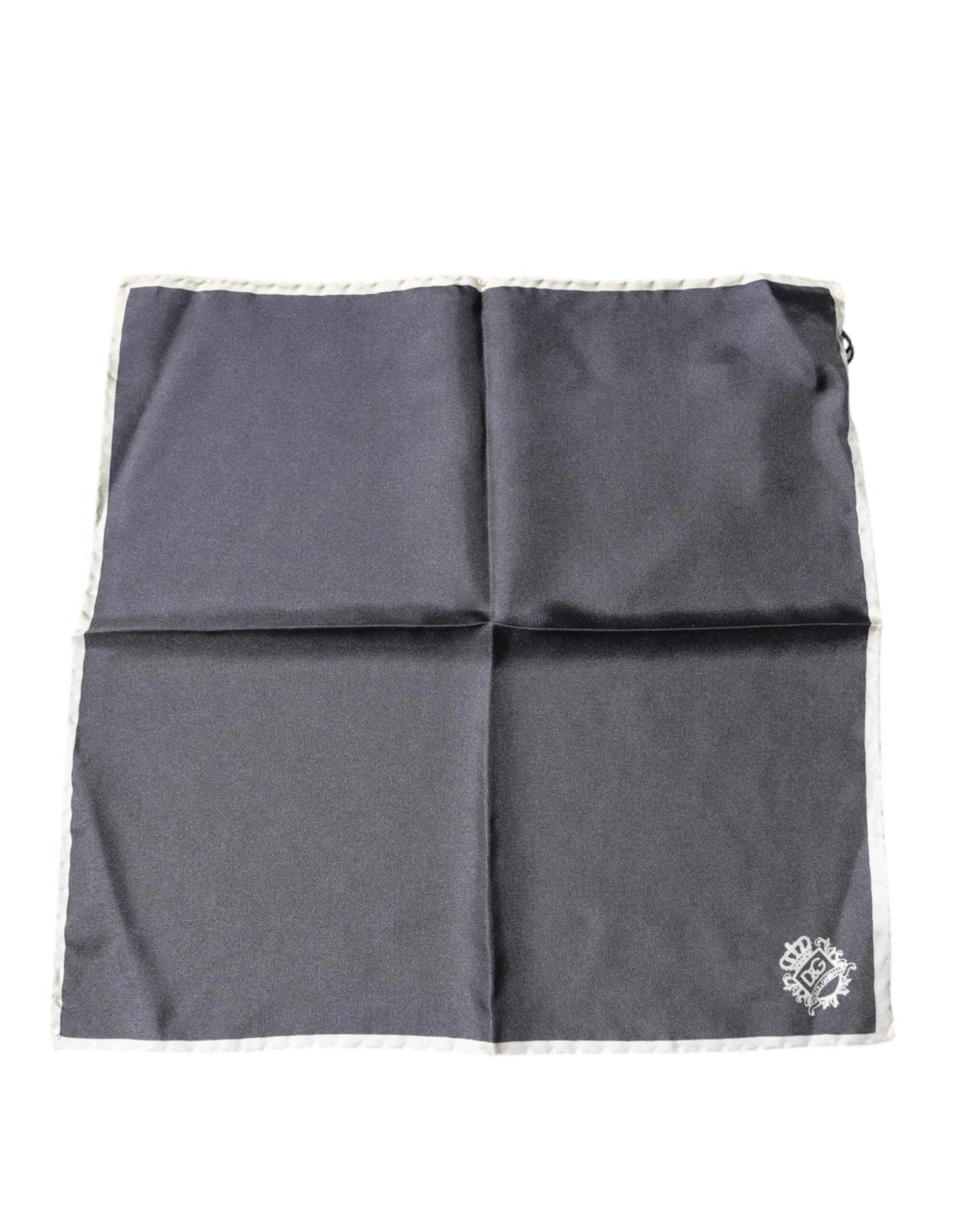 Dolce & Gabbana Gray Crown Logo Square Handkerchief Scarf - Scarves & Shawls