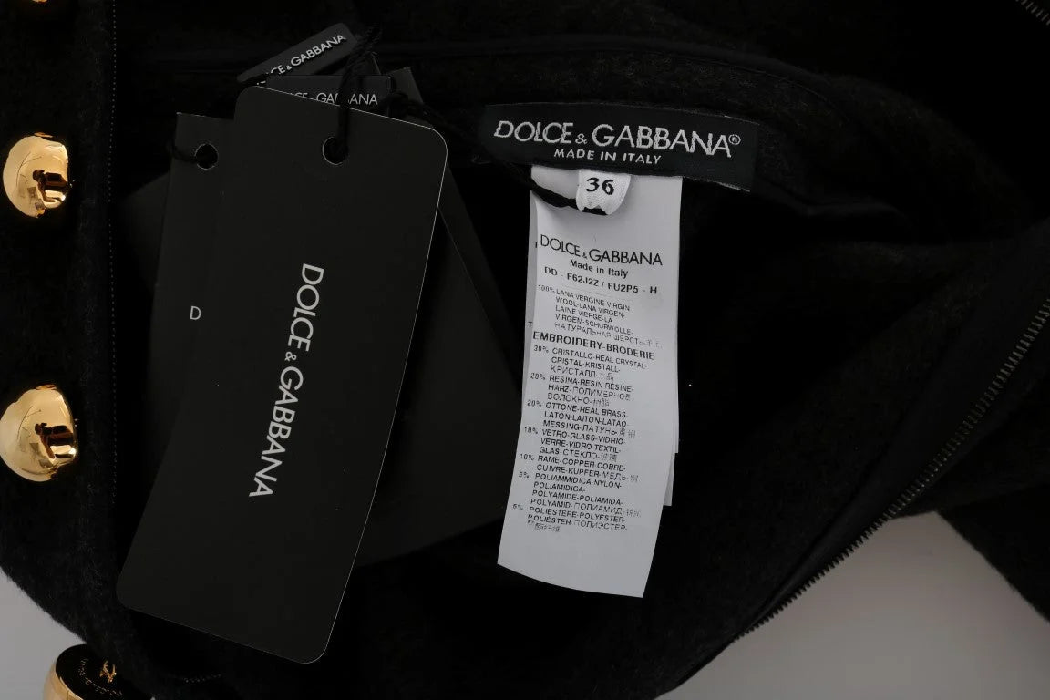 Dolce & Gabbana Gray Crystal ’Dreaming of My Prince’ Dress - IT36 | XS - Dresses