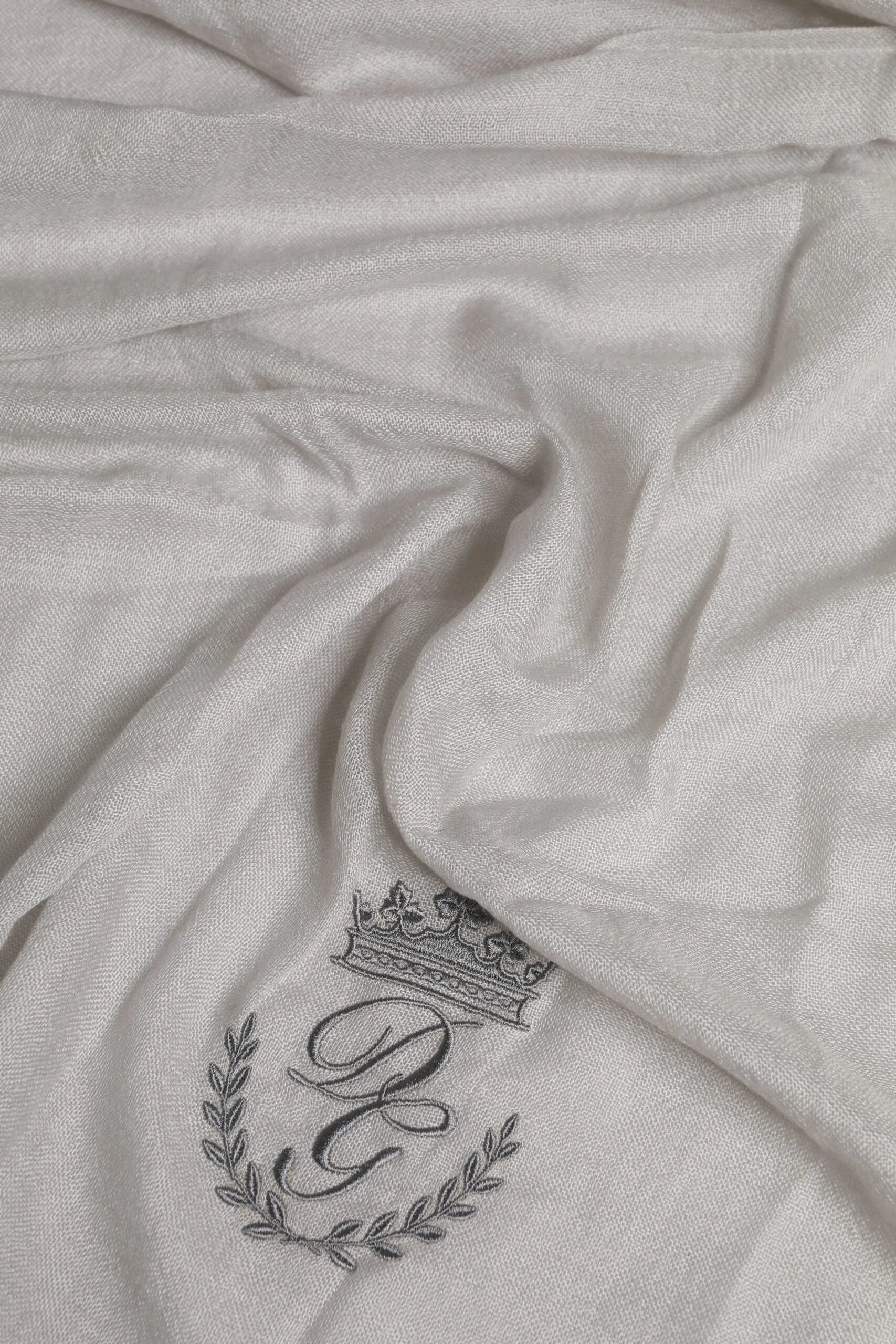 Dolce & Gabbana Gray DG Crown Neck Warmer Wrap Shawl Scarf - Scarves & Shawls