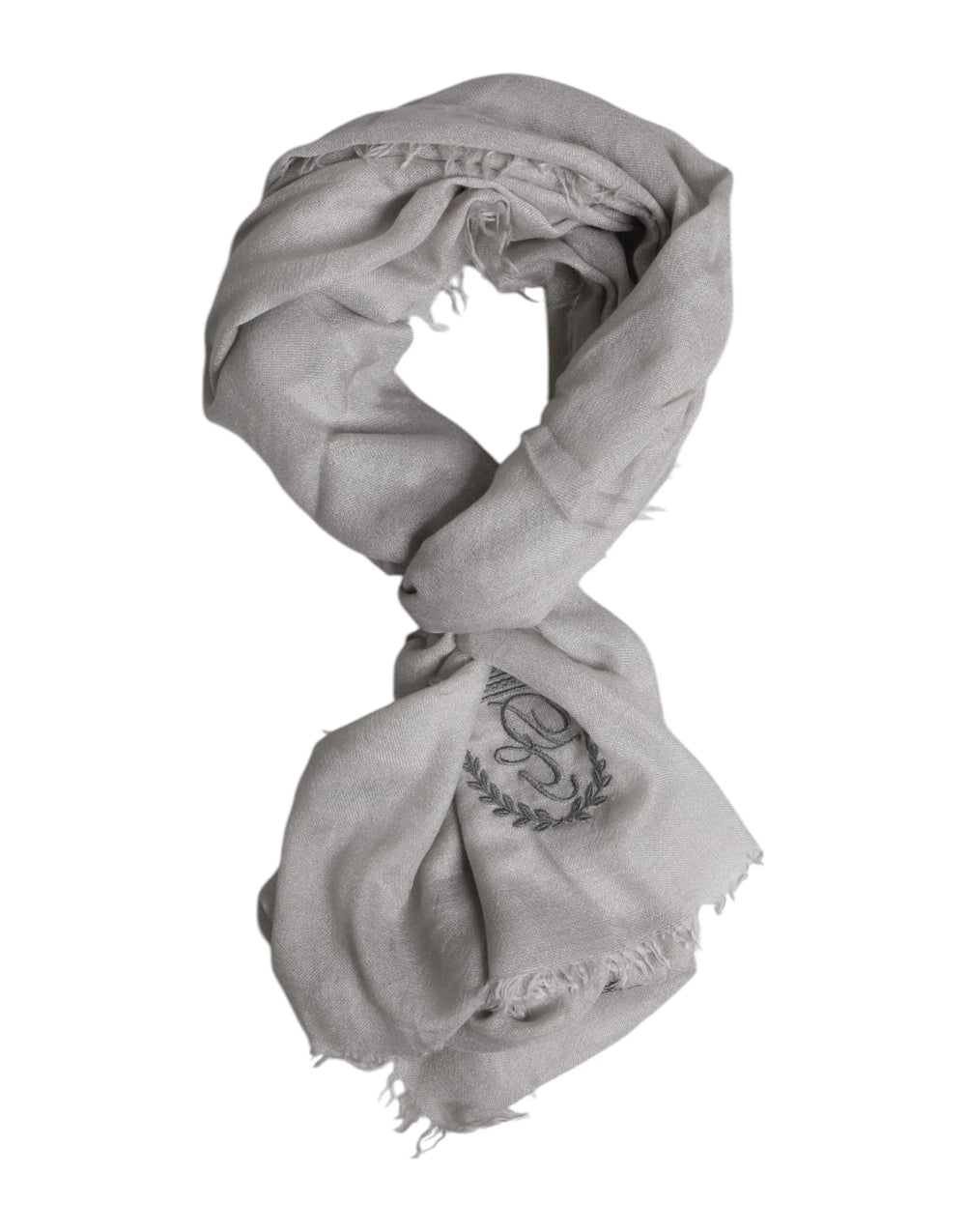 Dolce & Gabbana Gray DG Crown Neck Warmer Wrap Shawl Scarf - Scarves & Shawls