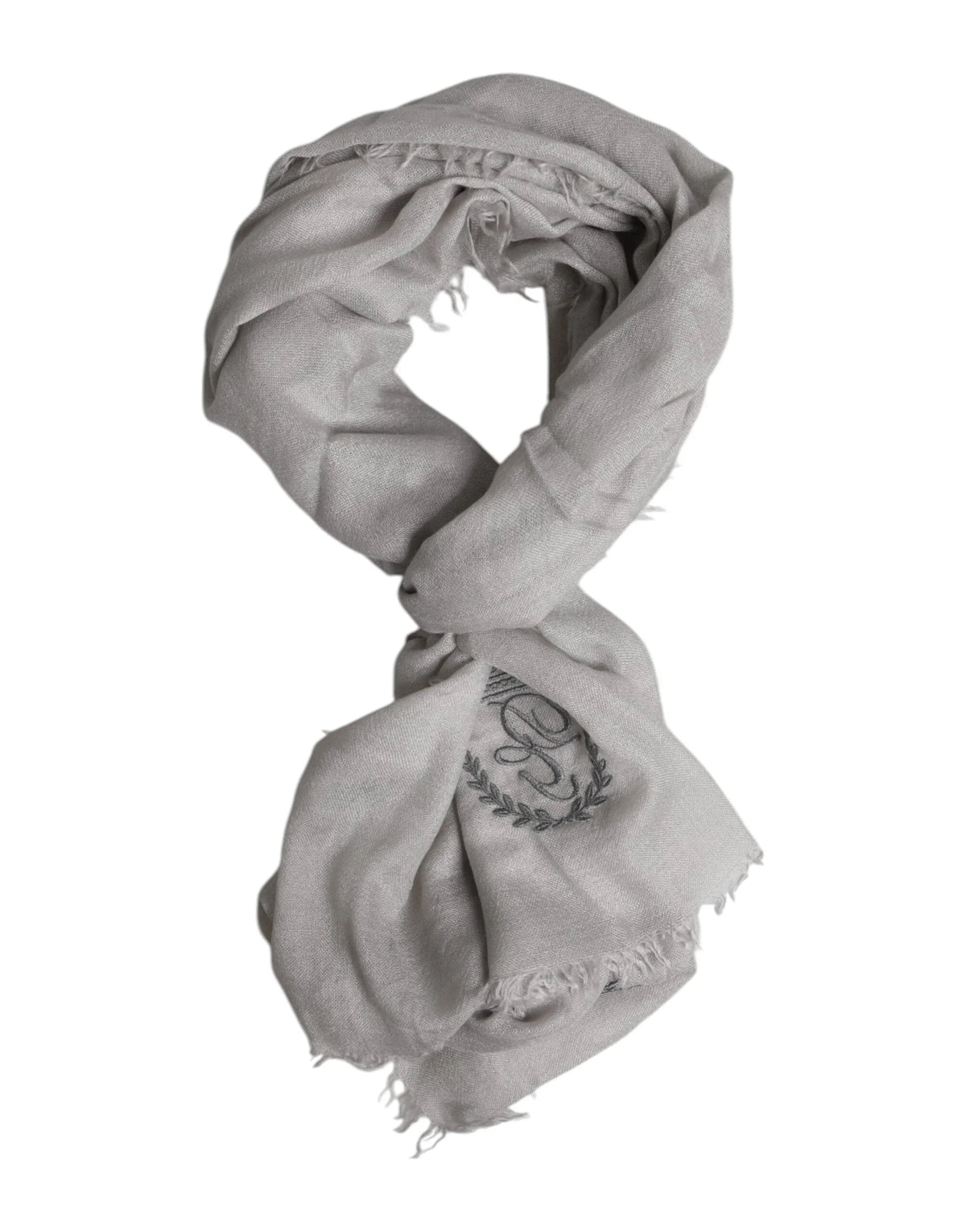 Dolce & Gabbana Gray DG Crown Neck Warmer Wrap Shawl Scarf - Scarves & Shawls