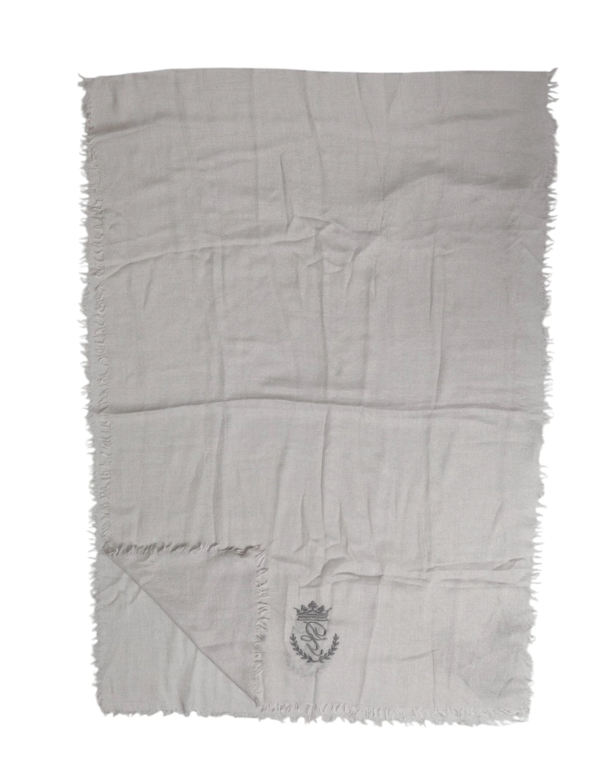 Dolce & Gabbana Gray DG Crown Neck Warmer Wrap Shawl Scarf - Scarves & Shawls