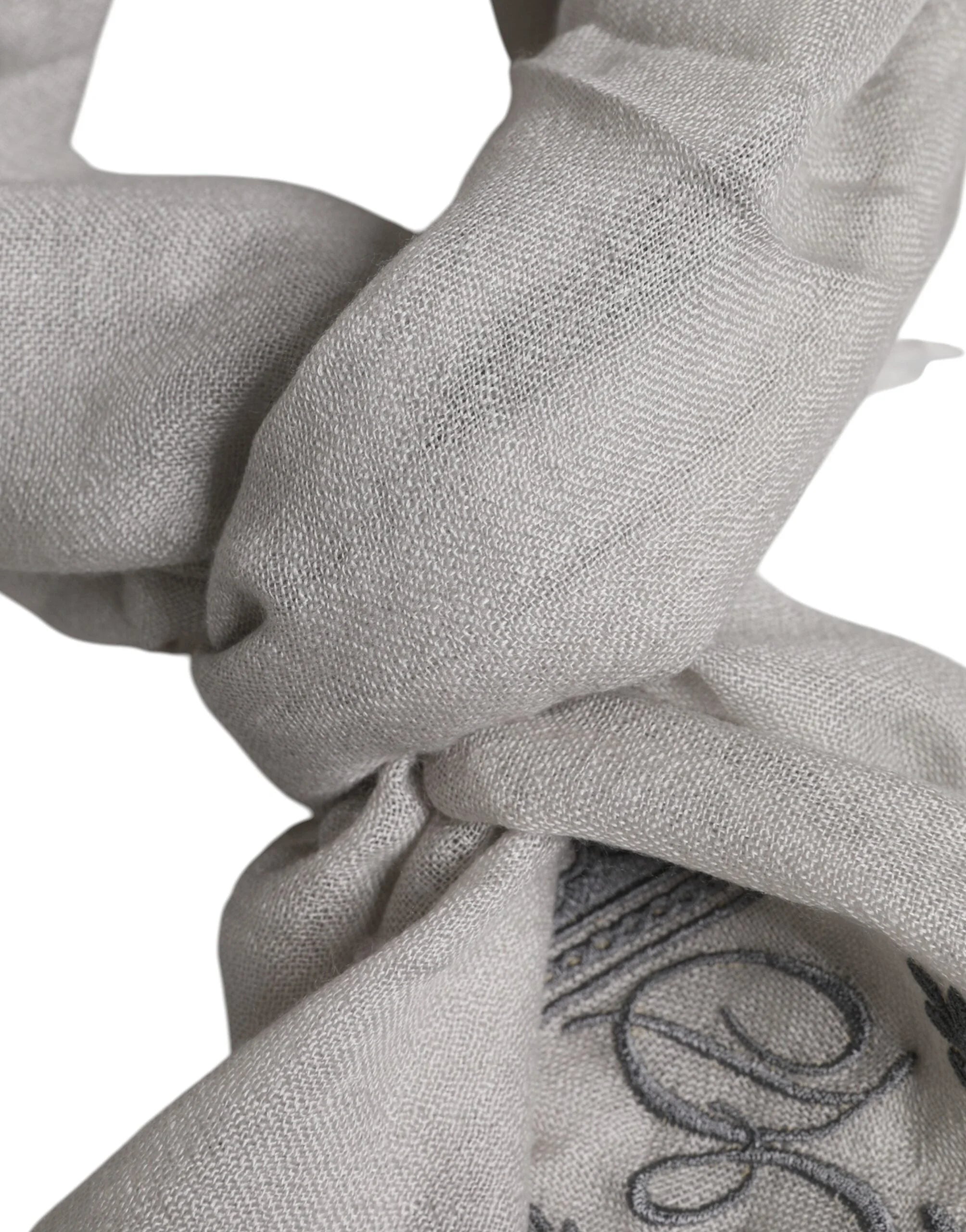 Dolce & Gabbana Gray DG Crown Neck Warmer Wrap Shawl Scarf - Scarves & Shawls