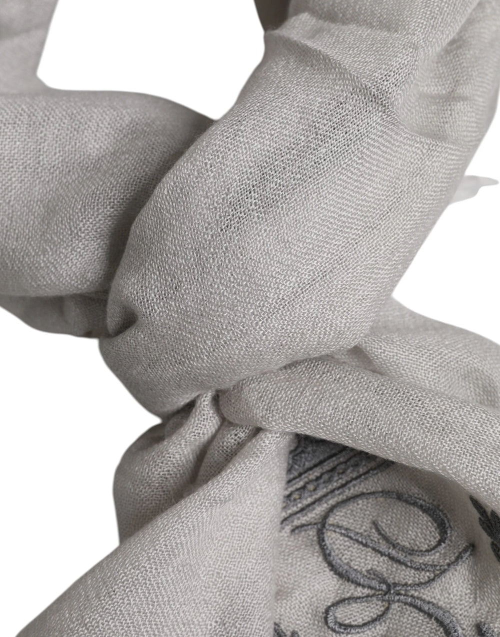 Dolce & Gabbana Gray DG Crown Neck Warmer Wrap Shawl Scarf - Scarves & Shawls