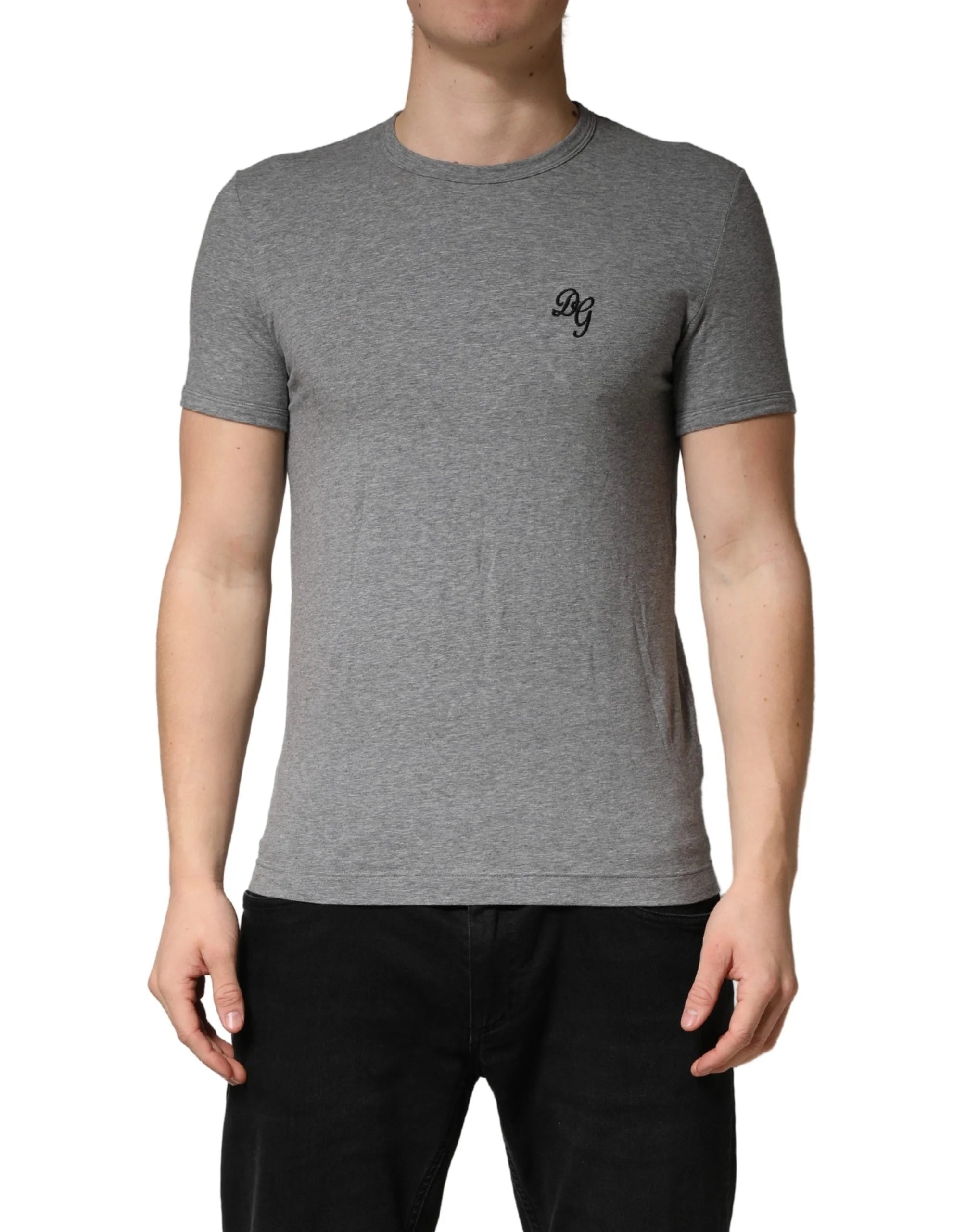 Dolce & Gabbana Gray DG Logo Crew Neck Men Underwear T-shirt - IT3 | XS