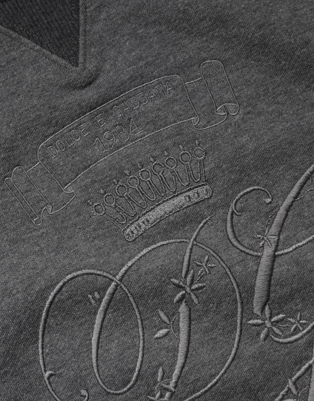 Dolce & Gabbana Gray DG Logo Embroidered Pullover Sweater - Sweaters