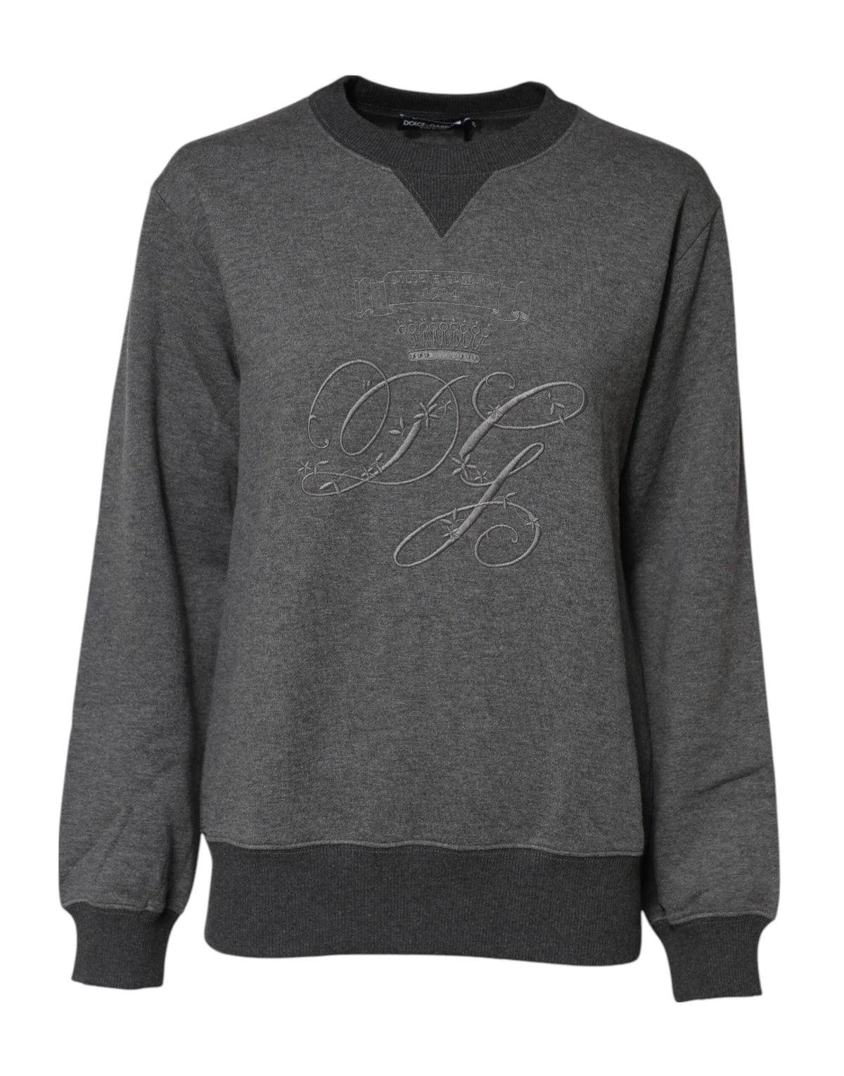 Dolce & Gabbana Gray DG Logo Embroidered Pullover Sweater - Sweaters