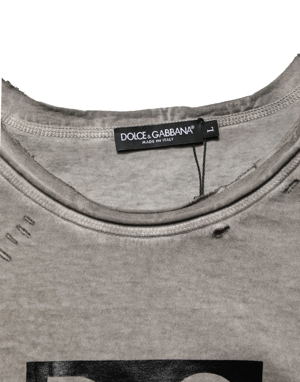 Dolce & Gabbana Gray DG Logo Print Cotton Round Neck T-shirt - IT50 | L