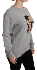 Dolce & Gabbana Gray #dgfamily Cotton Pullover Sweater - Sweaters