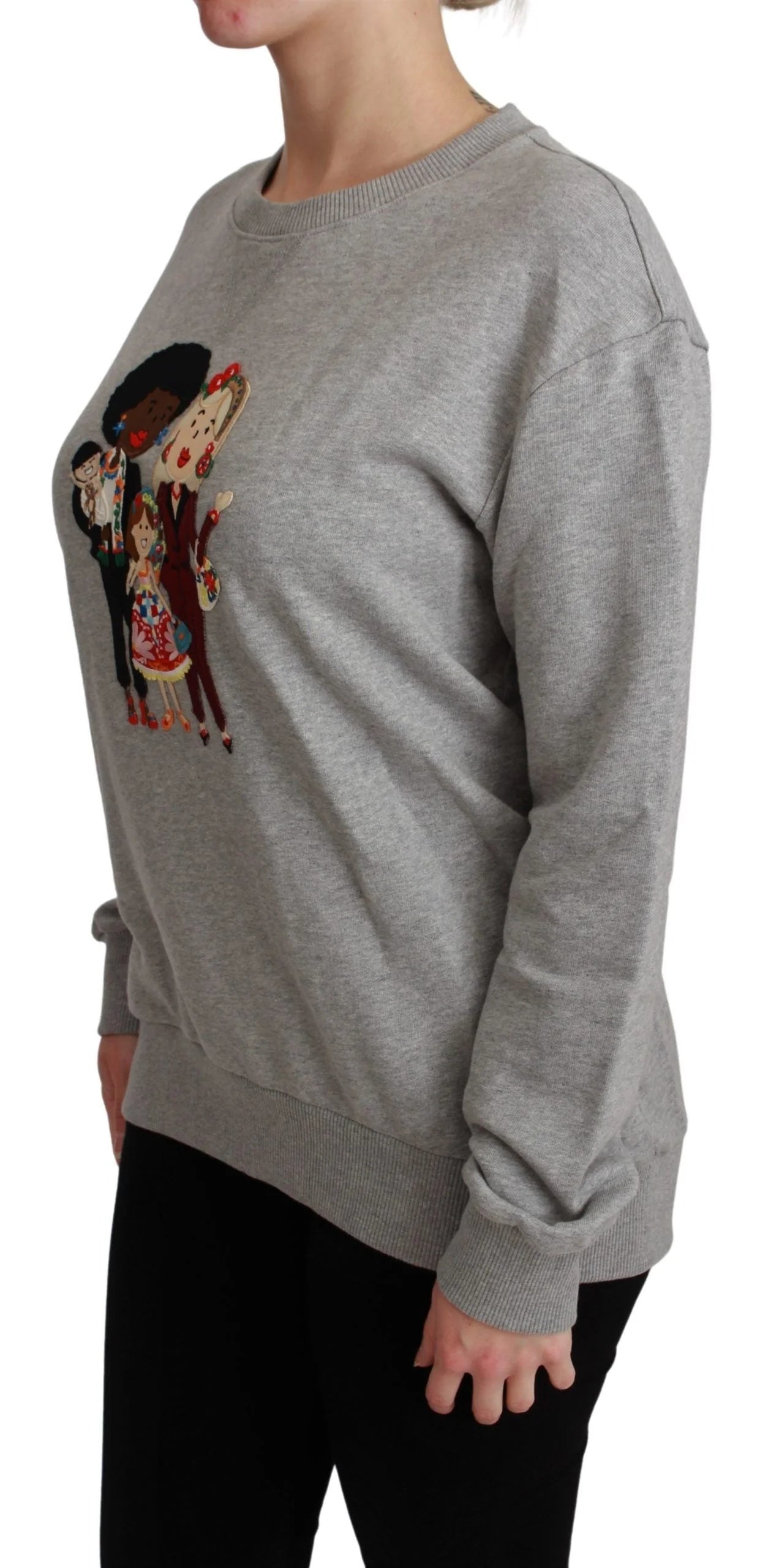 Dolce & Gabbana Gray #dgfamily Cotton Pullover Sweater - Sweaters