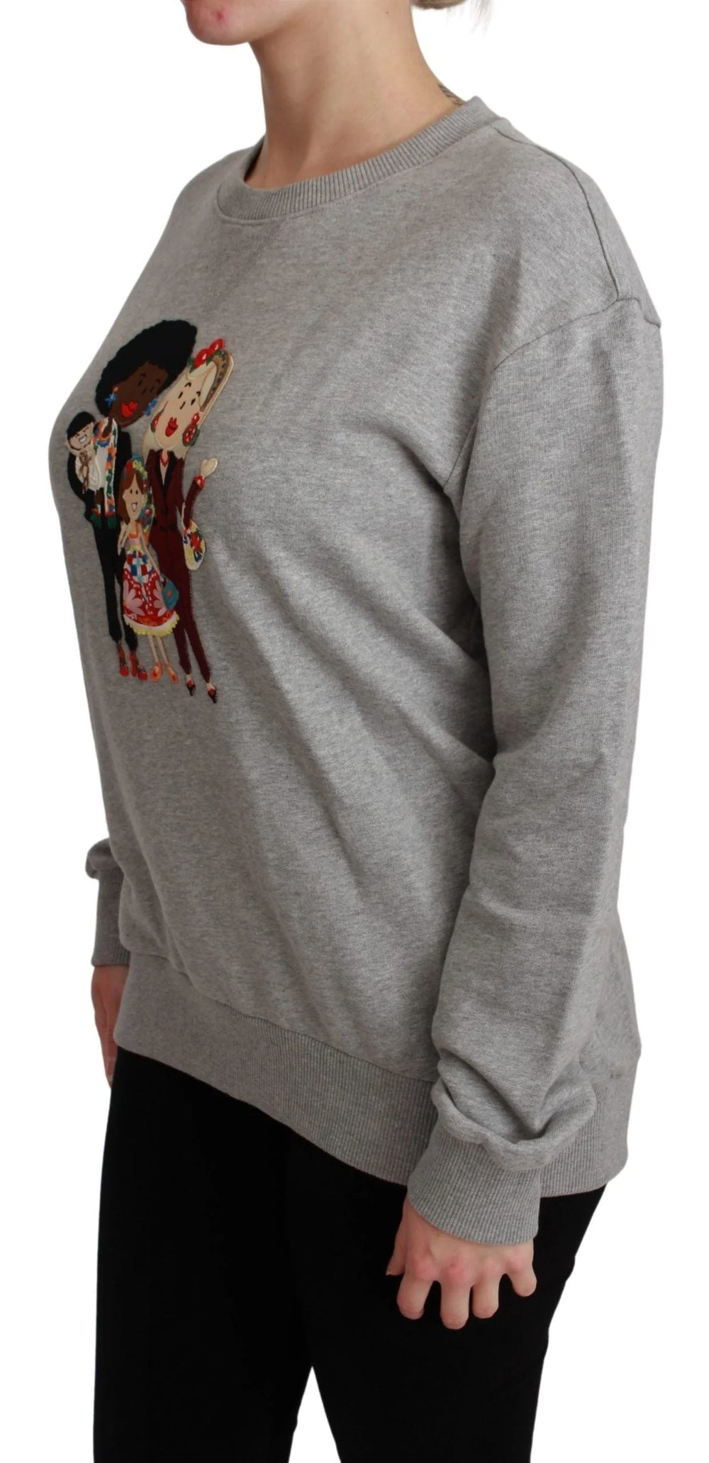 Dolce & Gabbana Gray #dgfamily Cotton Pullover Sweater - Sweaters