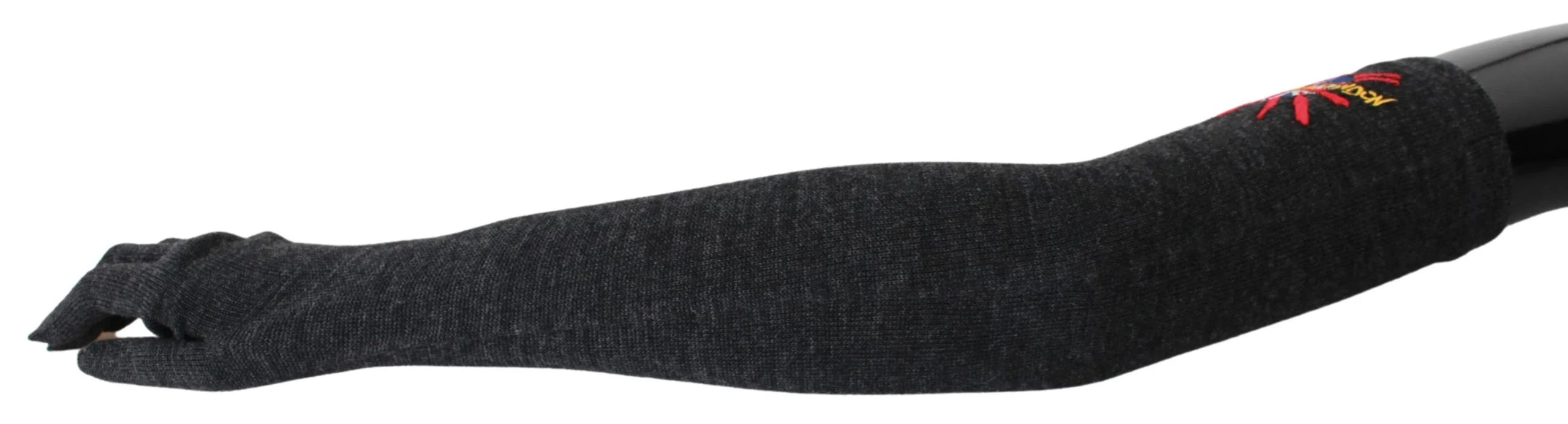 Dolce & Gabbana Gray #DGLovesLondon Embroidered Virgin Wool Gloves - Gloves & Mittens