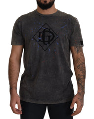 Dolce & Gabbana Gray Discolored Effect DG Logo T-shirt - IT54 | L - T-Shirts