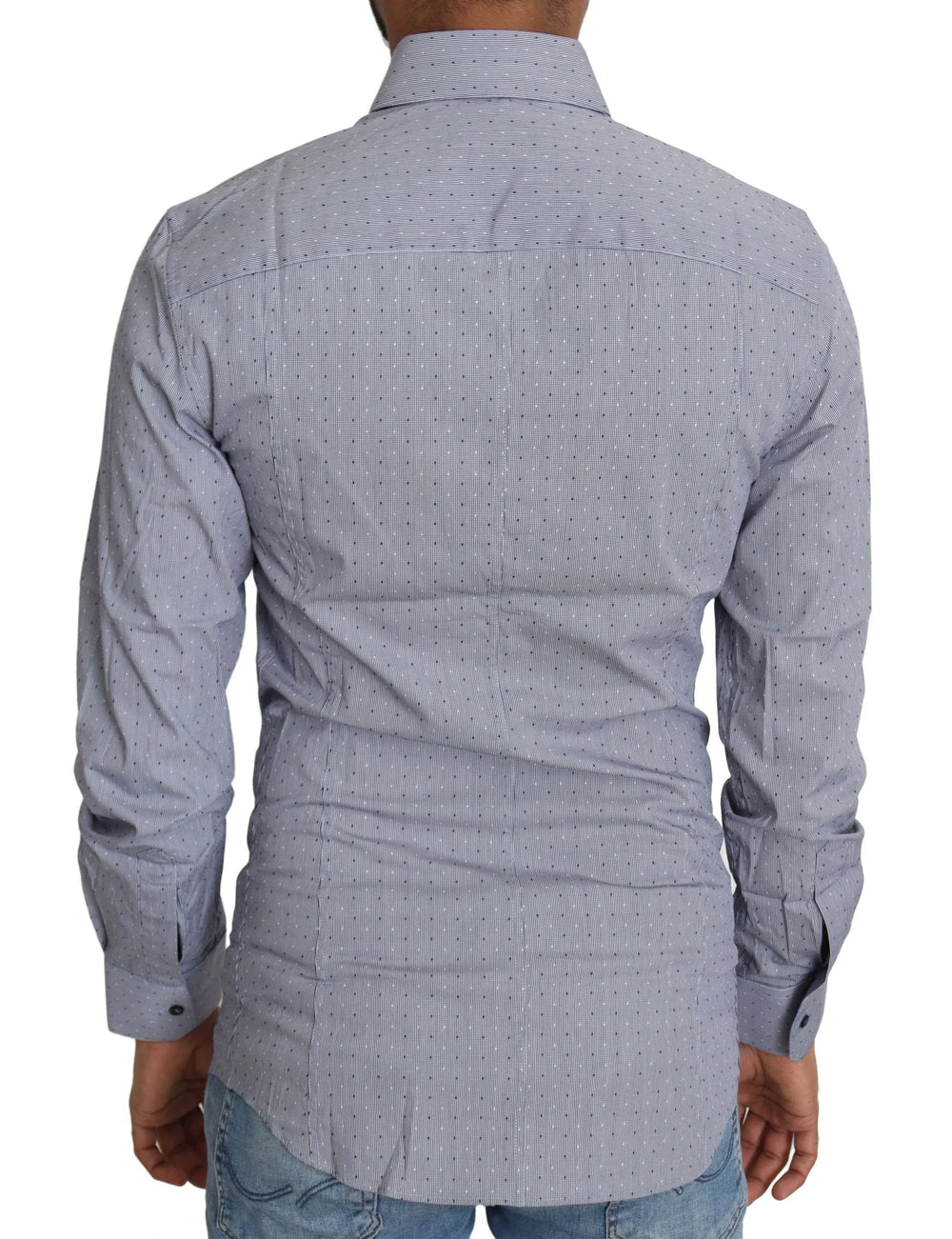 Dolce & Gabbana Gray Dotted Semi Fitted Formal SICILIA Shirt - IT37 | XS - Shirts