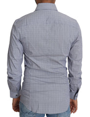 Dolce & Gabbana Gray Dotted Semi Fitted Formal SICILIA Shirt - IT37 | XS - Shirts