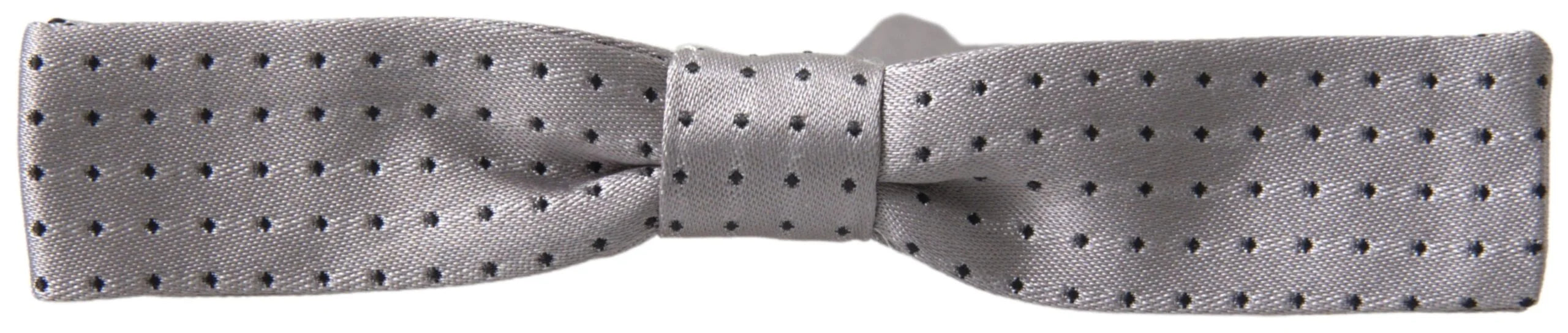 Dolce & Gabbana Gray Dotted Silk Adjustable Men Neck Papillon Bow Tie - Neckties