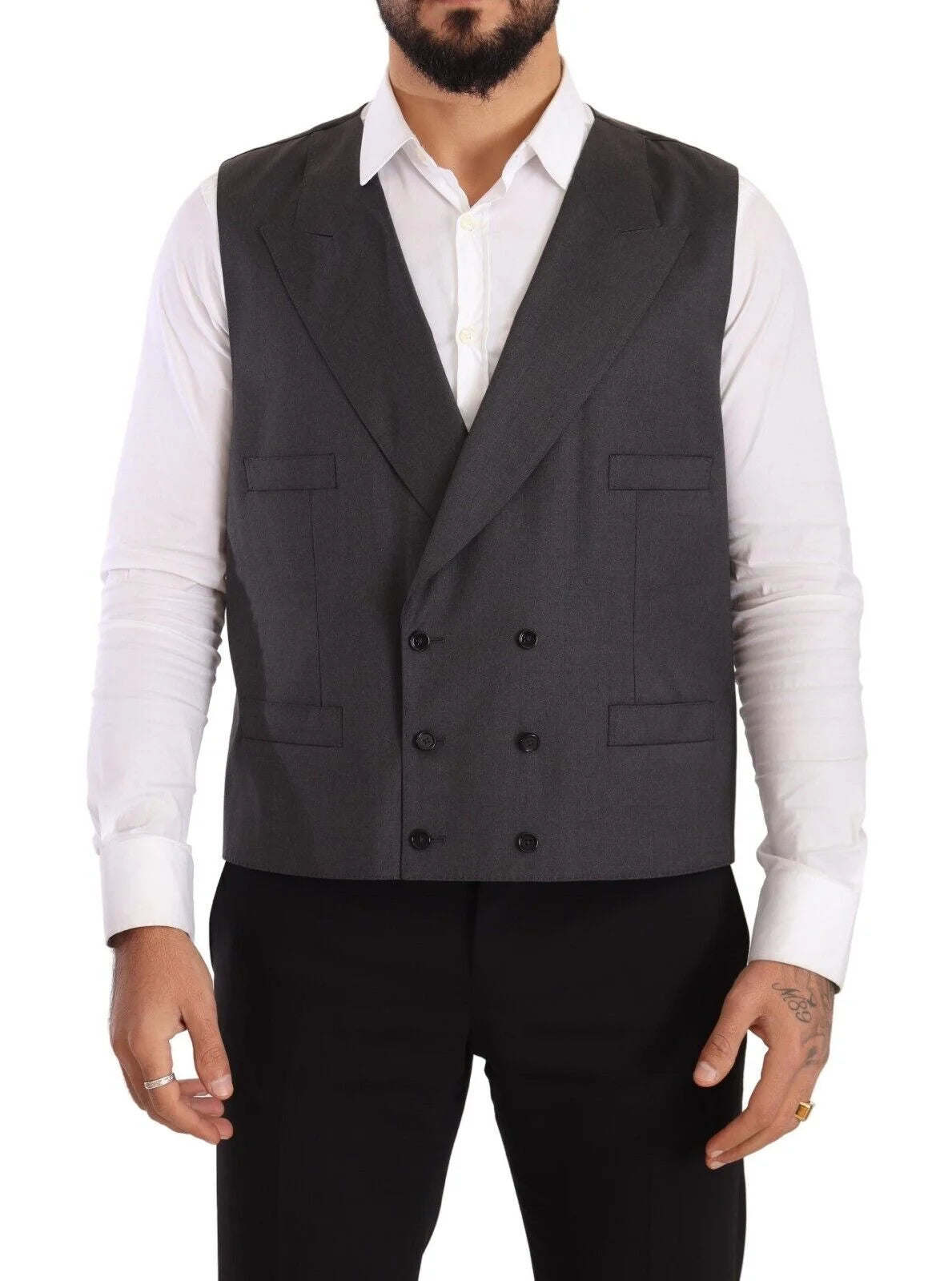 Dolce & Gabbana Gray Double Breasted 2 Piece SICILIA Blazer - IT56 | XL - Sport Jackets