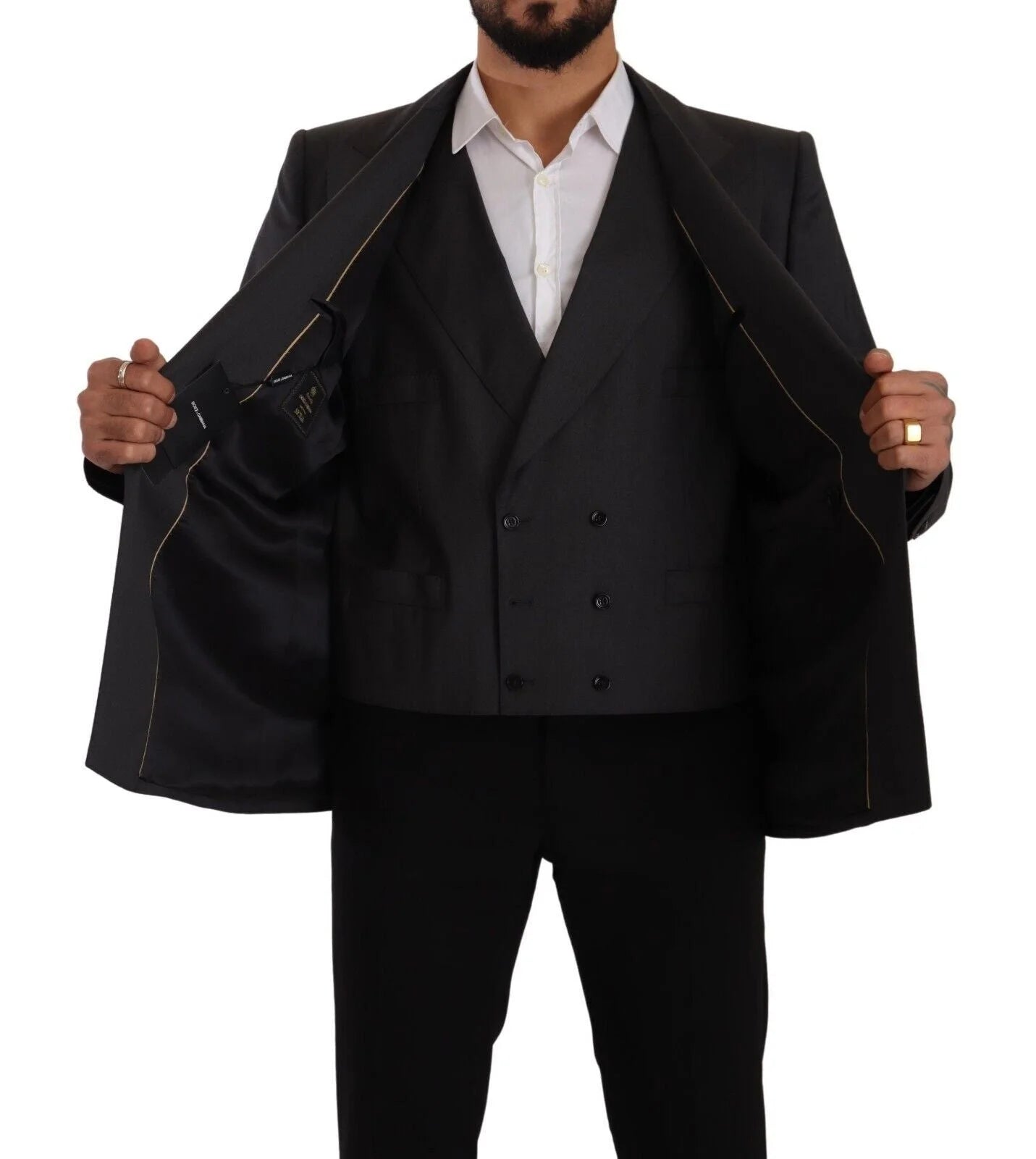 Dolce & Gabbana Gray Double Breasted 2 Piece SICILIA Blazer - IT56 | XL - Sport Jackets