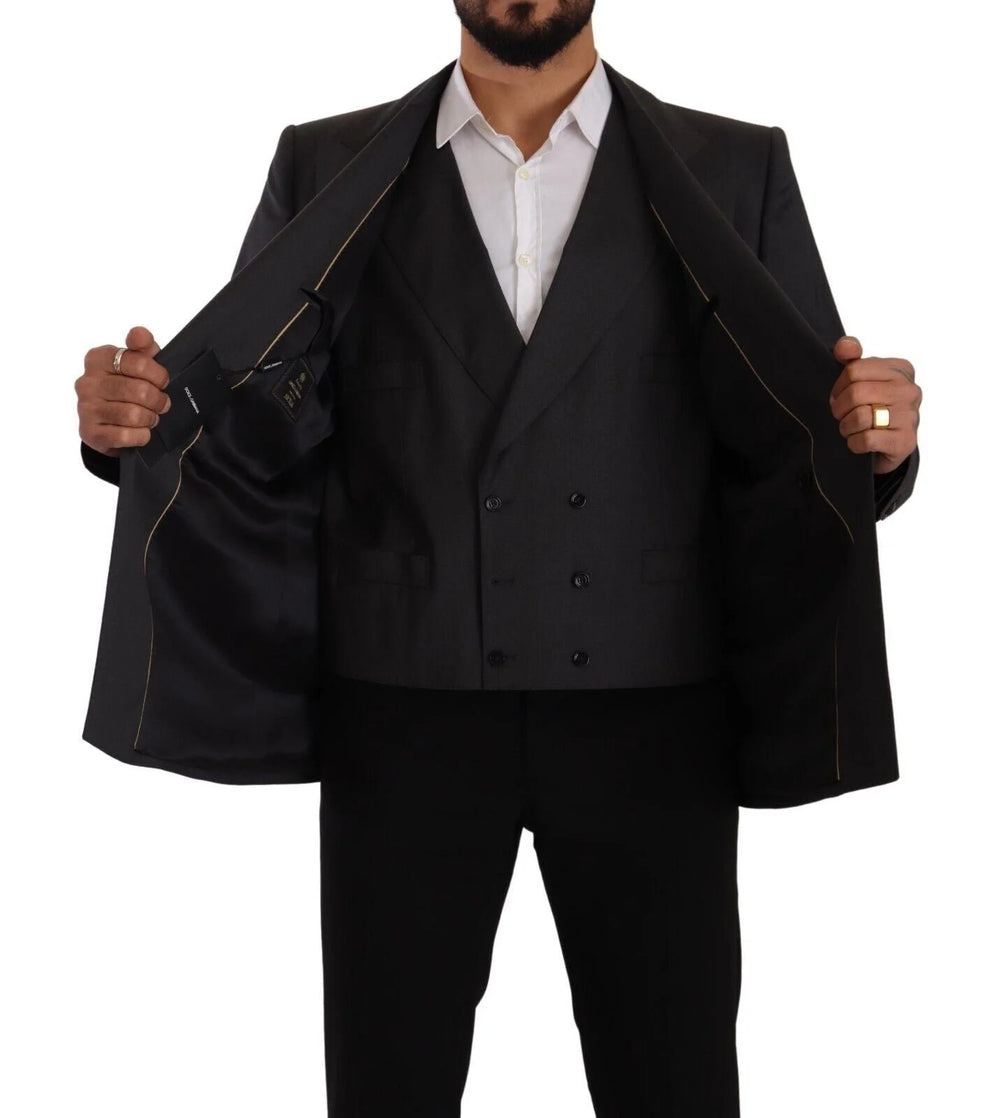 Dolce & Gabbana Gray Double Breasted 2 Piece SICILIA Blazer - IT56 | XL - Sport Jackets
