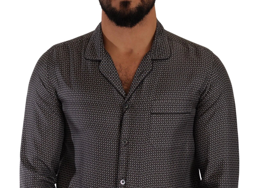 Dolce & Gabbana Gray Fantasy Pattern Pajama Top Mens Shirt - IT4 | S - Pajamas