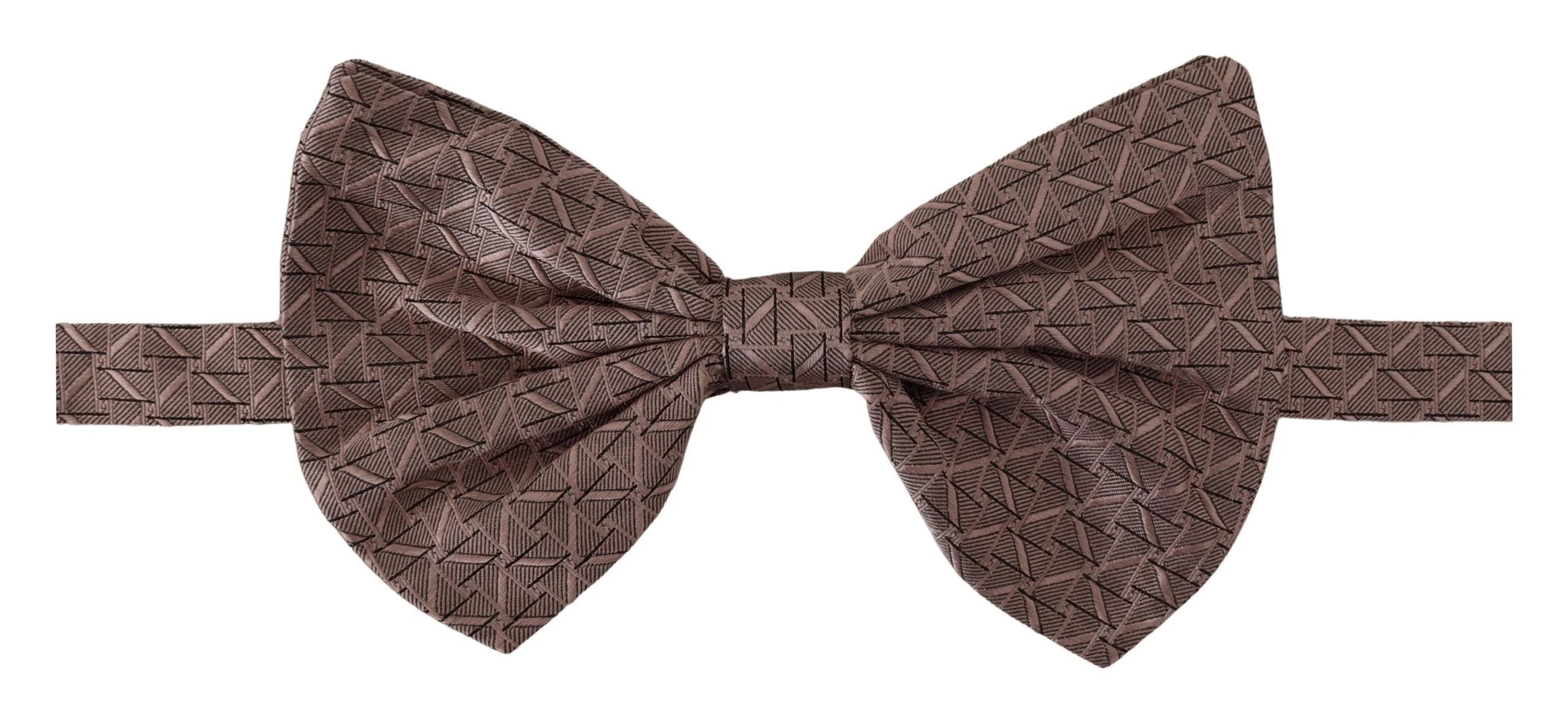 Dolce & Gabbana Gray Fantasy Print Adjustable Neck Papillon Bow Tie - Neckties