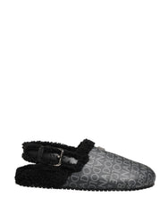 Dolce & Gabbana Gray Faux Fur Jacquard Mules Sandals Shoes - EU44/US11