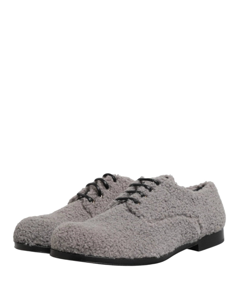 Dolce & Gabbana Grijze Fleece Veterschoenen Derby Heren Schoenen - EU42/US9