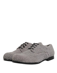 Dolce & Gabbana Grijze Fleece Veterschoenen Derby Heren Schoenen - EU42/US9