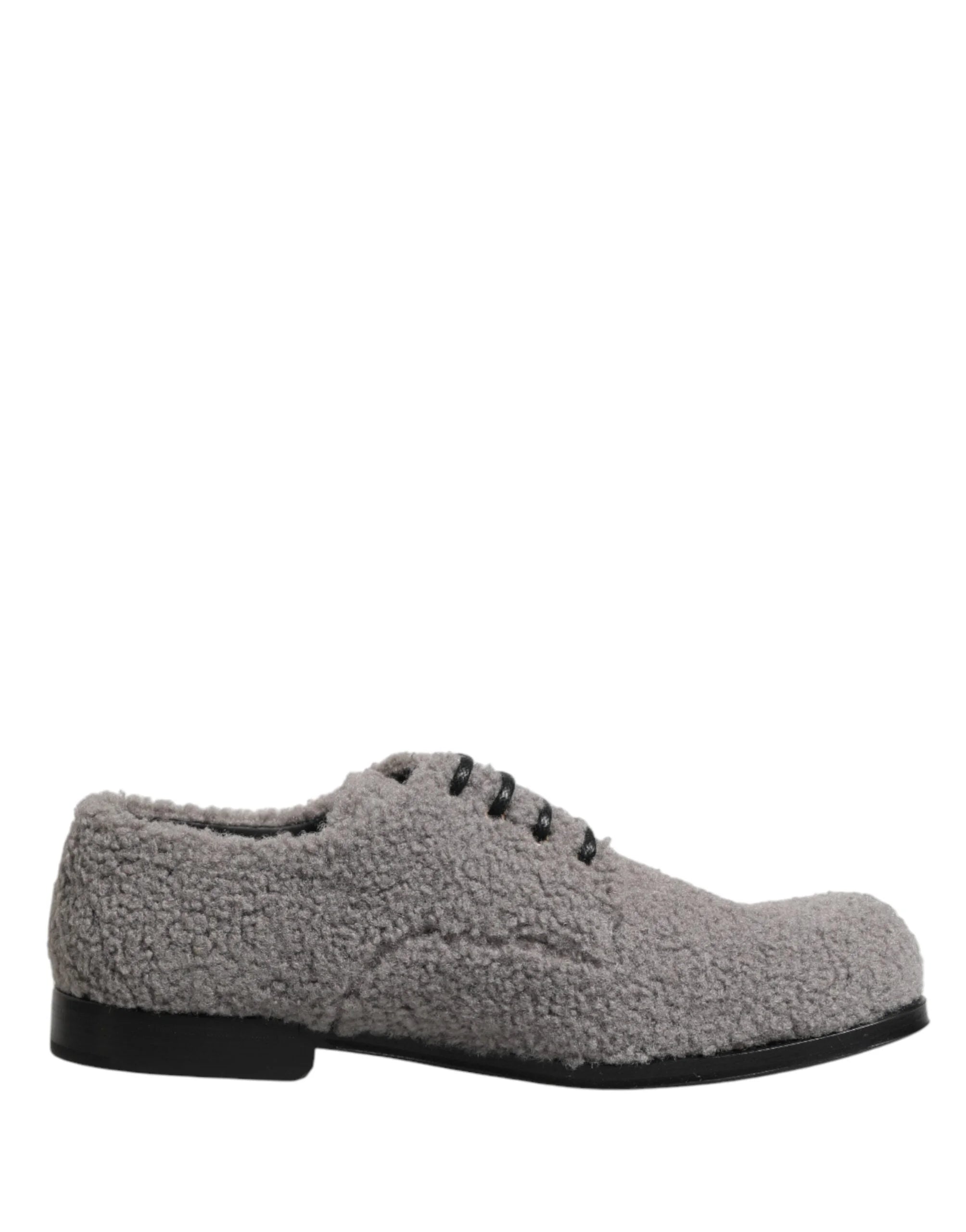 Dolce & Gabbana Grijze Fleece Veterschoenen Derby Heren Schoenen - EU42/US9