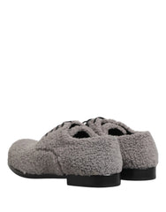 Dolce & Gabbana Grijze Fleece Veterschoenen Derby Heren Schoenen - EU42/US9