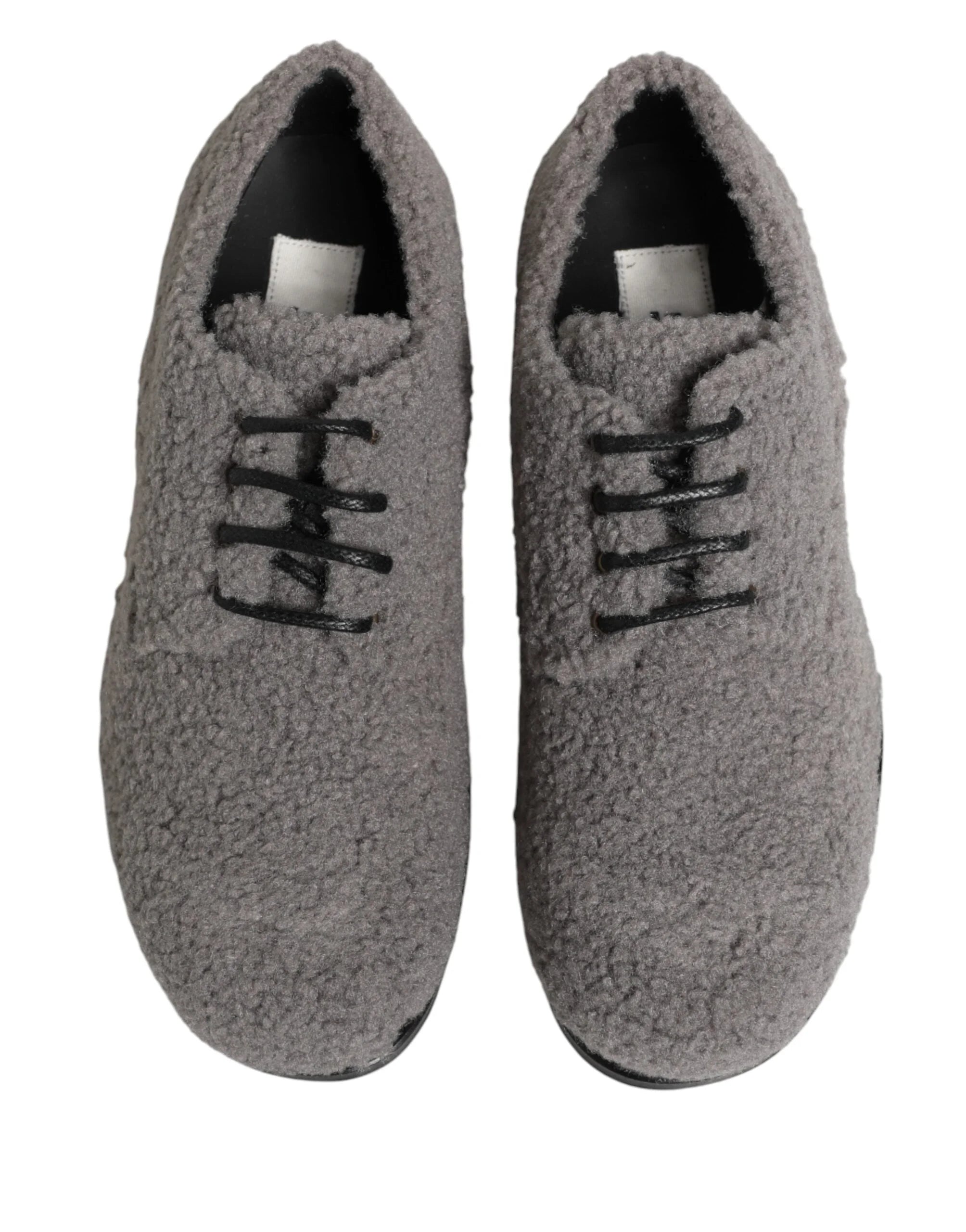 Dolce & Gabbana Grijze Fleece Veterschoenen Derby Heren Schoenen - EU42/US9