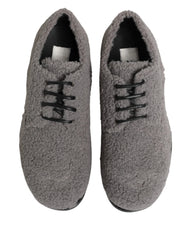 Dolce & Gabbana Grijze Fleece Veterschoenen Derby Heren Schoenen - EU42/US9