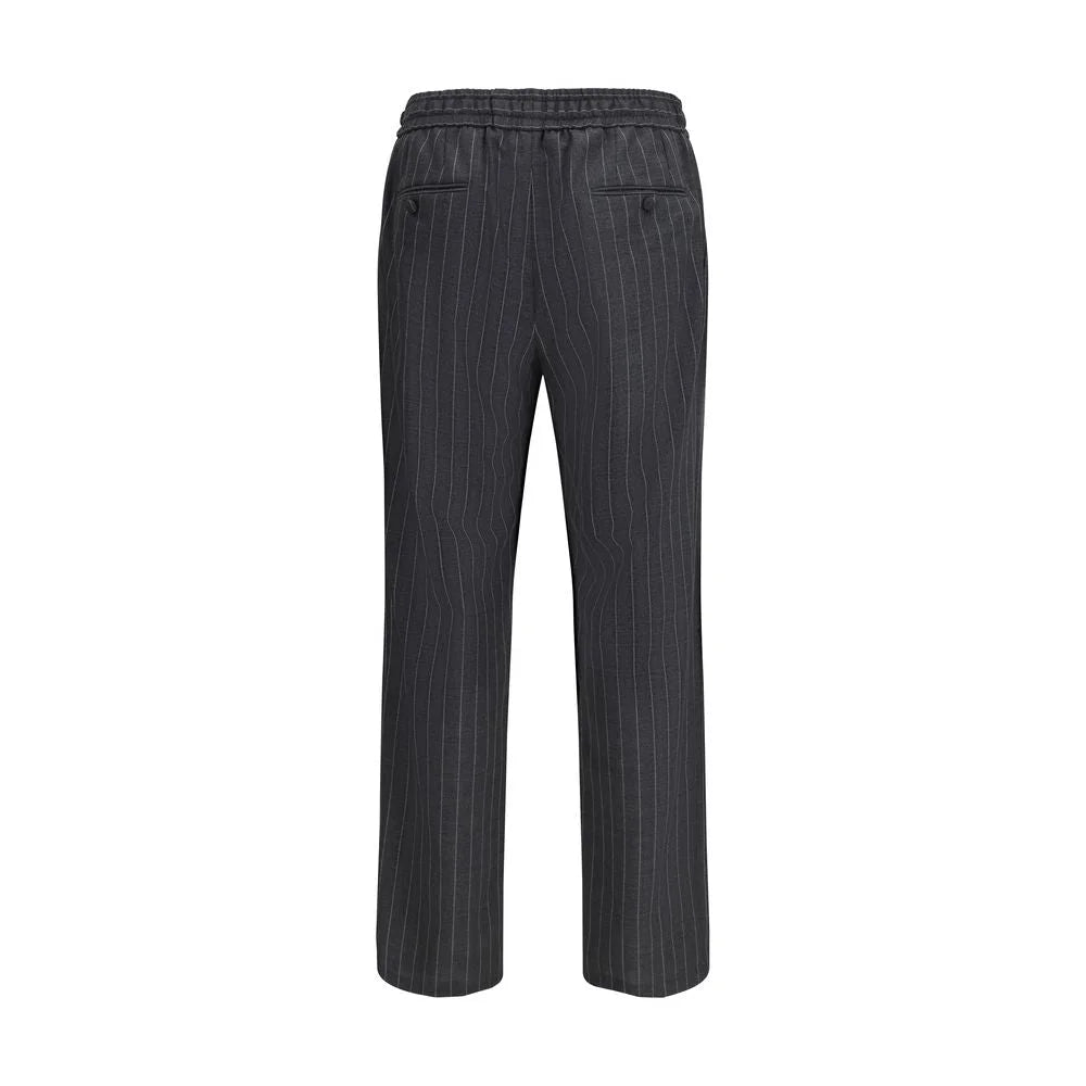 Dolce & Gabbana Gray Fleece Wool Casual Pants