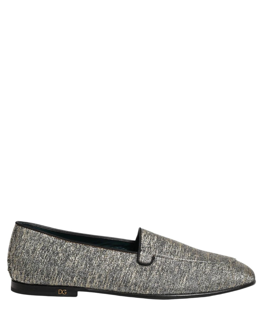 Dolce & Gabbana Gray Glitter Lurex DG Logo Dress Loafers Shoes - EU42/US9