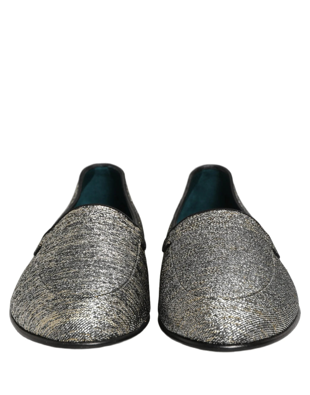 Dolce & Gabbana Gray Glitter Lurex DG Logo Dress Loafers Shoes - EU42/US9