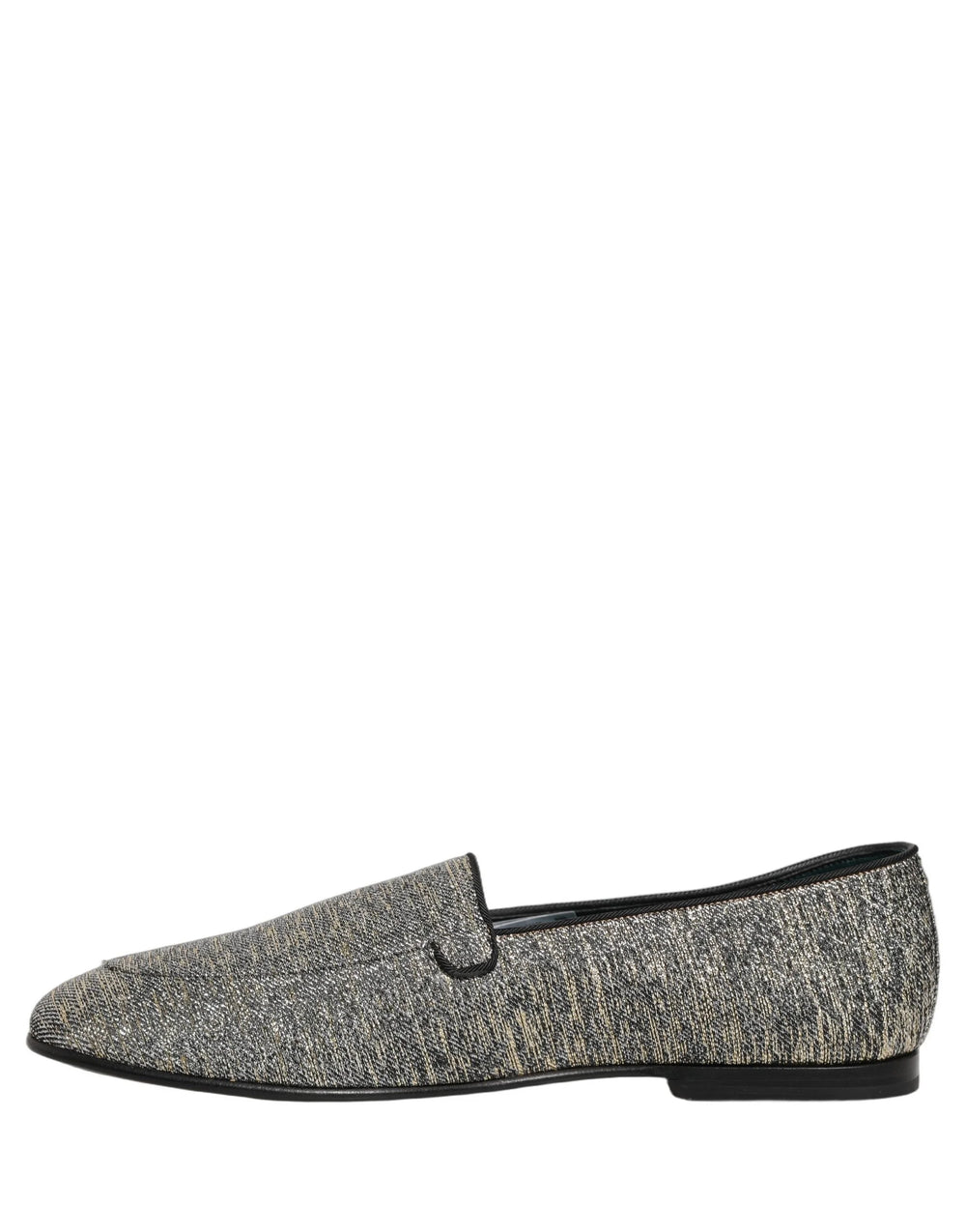 Dolce & Gabbana Gray Glitter Lurex DG Logo Dress Loafers Shoes - EU42/US9