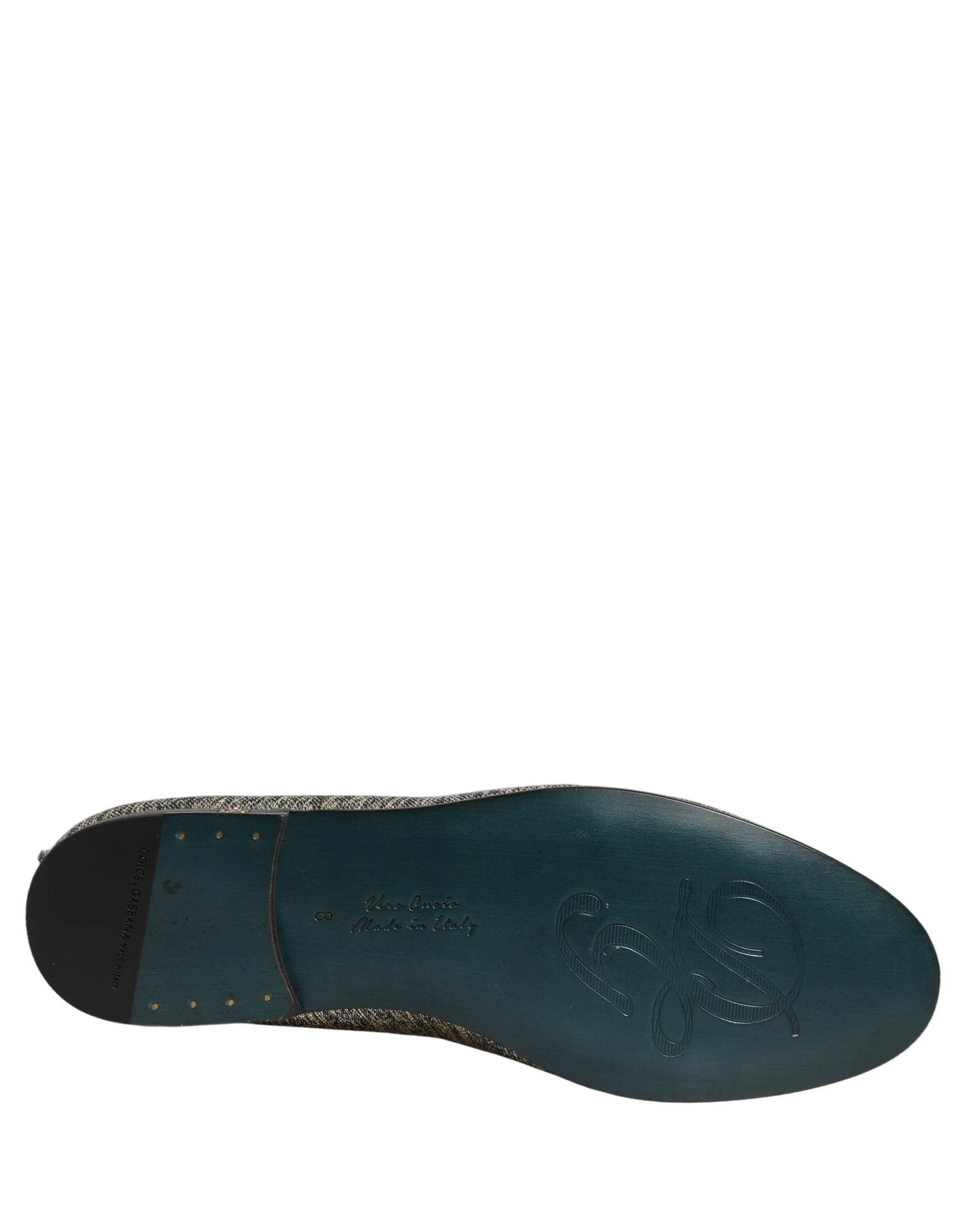 Dolce & Gabbana Gray Glitter Lurex DG Logo Dress Loafers Shoes - EU42/US9