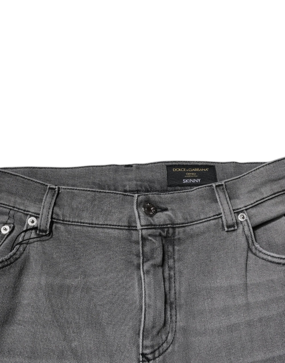Dolce & Gabbana Gray Graphic Print Cotton Skinny Denim Jeans - IT54 | XL - Jeans