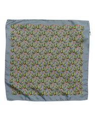 Dolce & Gabbana Gray Green Cactus Print Square Foulard Scarf - Scarves & Shawls