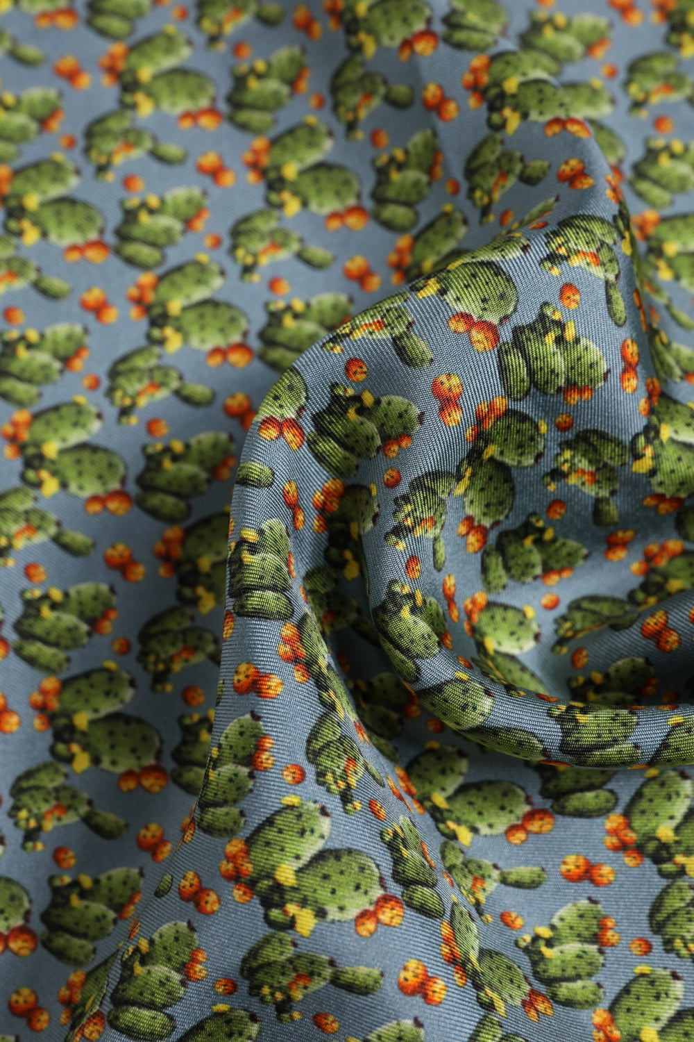 Dolce & Gabbana Gray Green Cactus Print Square Foulard Scarf - Scarves & Shawls