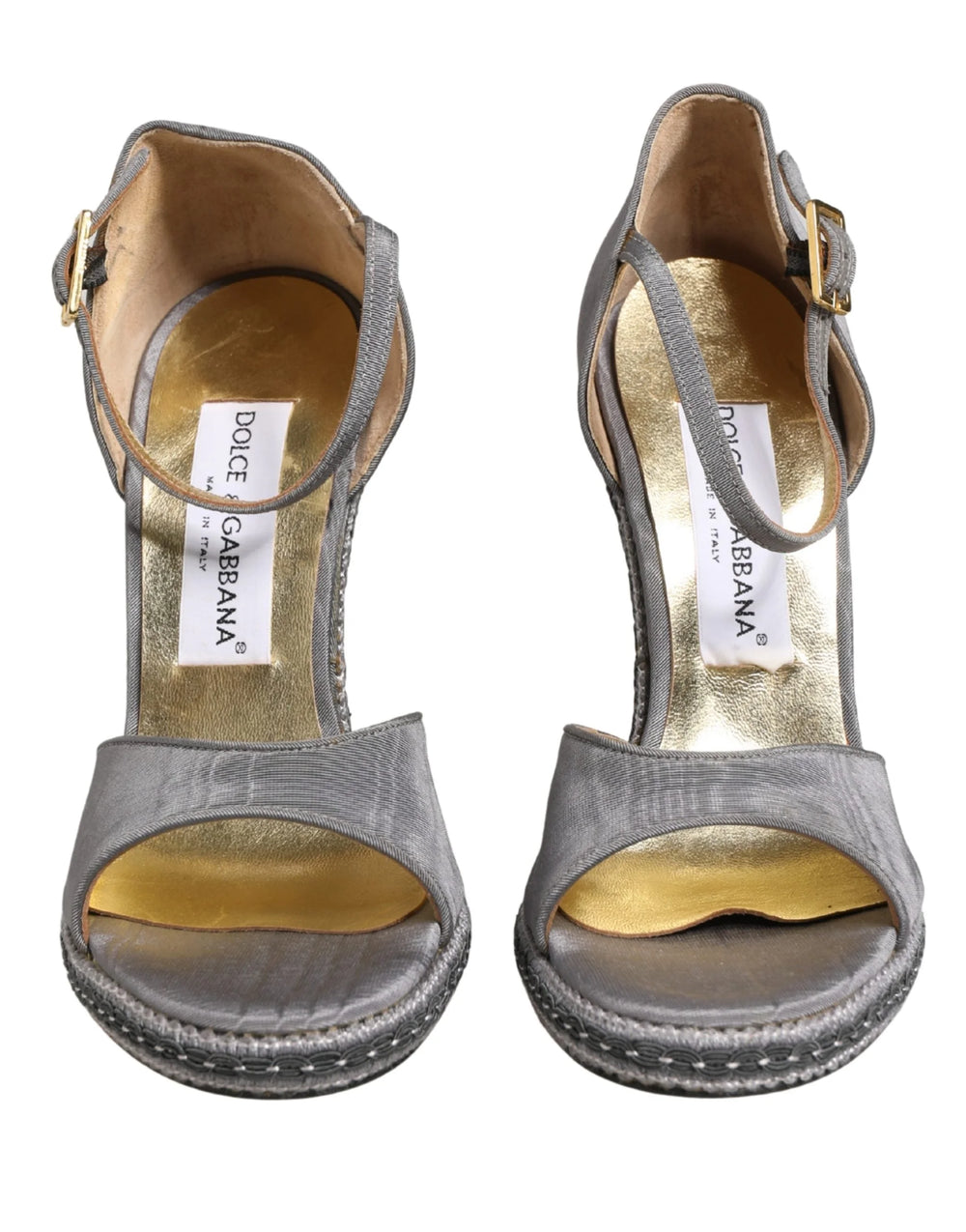 Dolce & Gabbana Grå Høye hæler Sandaler Ankelrem Sko - EU38/US7.5