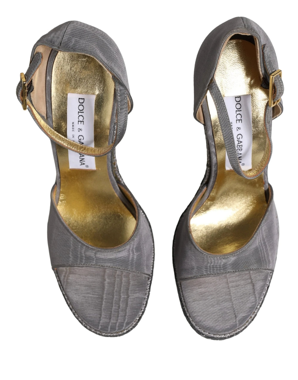 Dolce & Gabbana Gray High Heeled Sandals Ankle Strap Shoes - EU38/US7.5