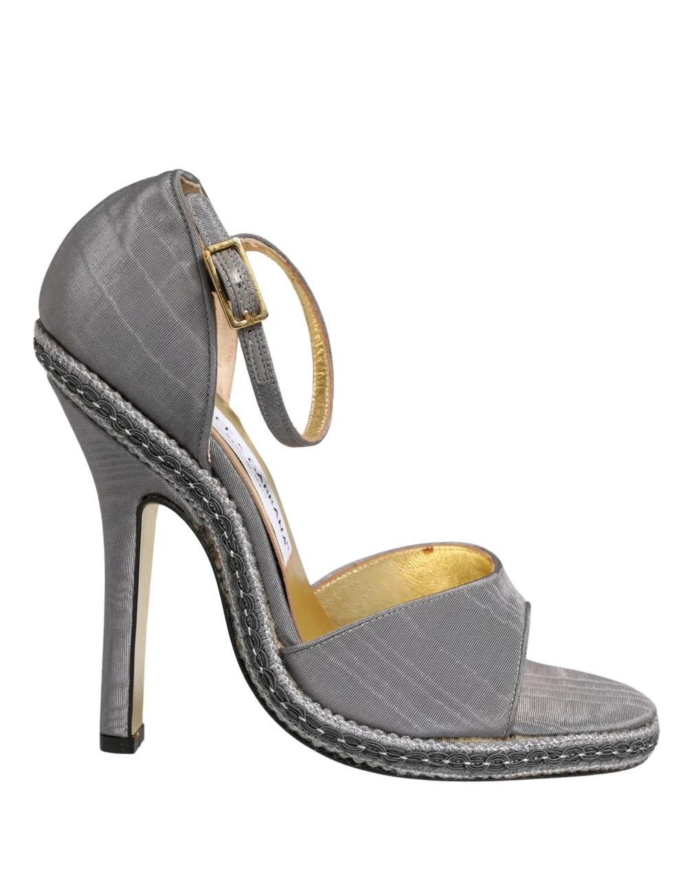 Dolce & Gabbana Gray High Heeled Sandals Ankle Strap Shoes - EU38/US7.5