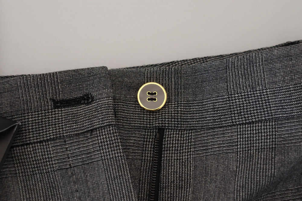 Dolce & Gabbana Gray High Waist Women Wool Pants - IT40|S - Trousers