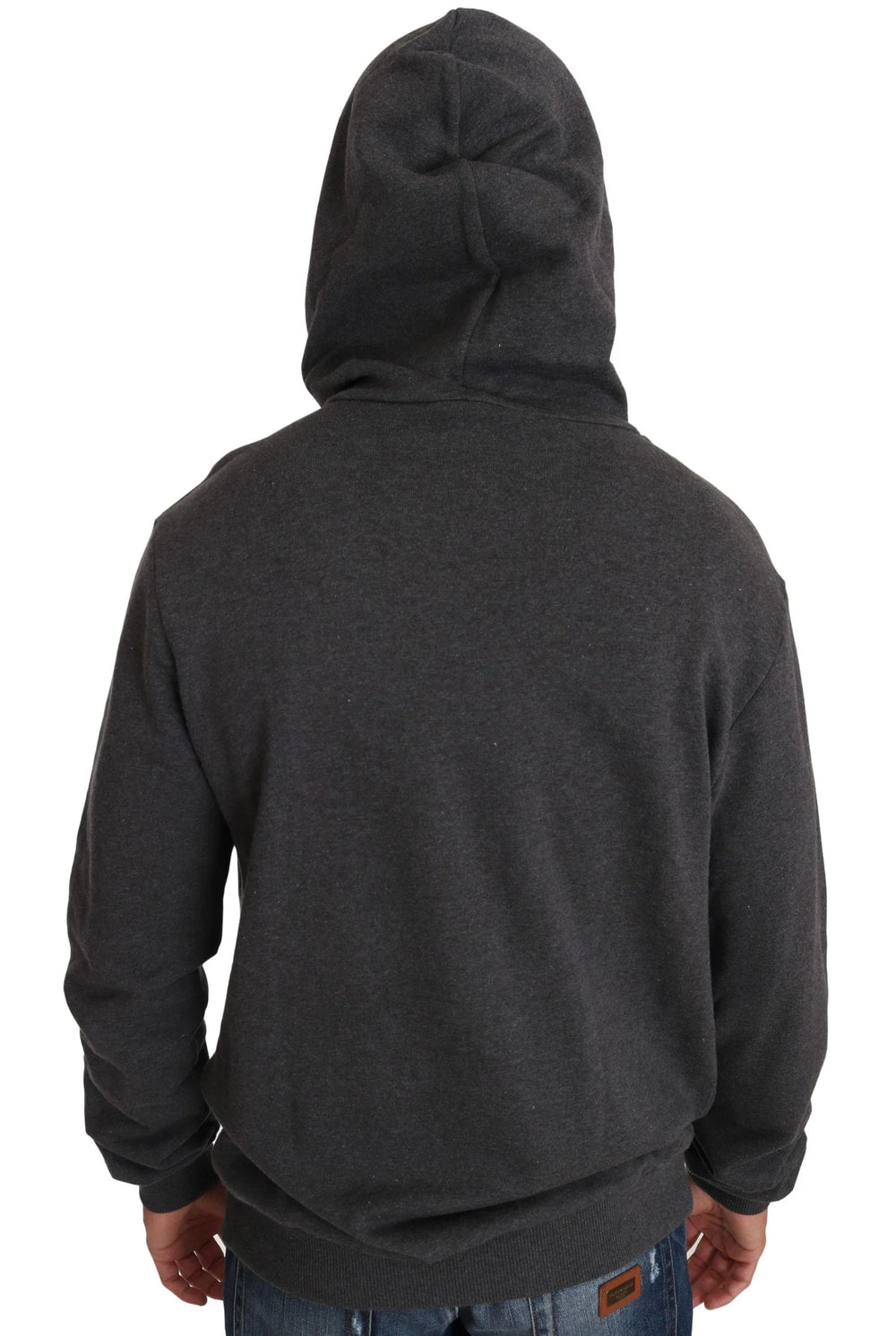 Dolce & Gabbana Gray Hooded Red Crystal Heart Gun Sweater - Hoodies