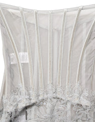 Dolce & Gabbana Gray Lace Corset Style Bodice Maxi Dress - IT40|S