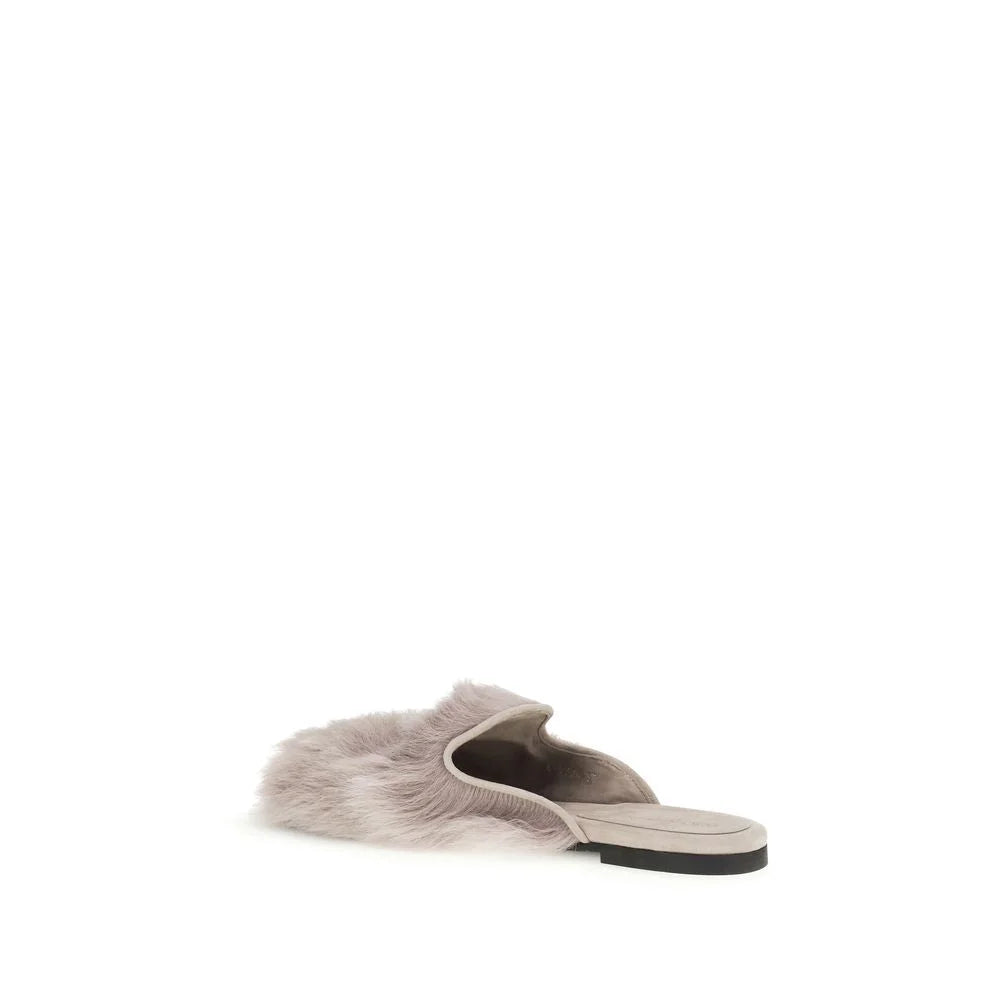 Dolce & Gabbana gråa lammulls-sandaler
