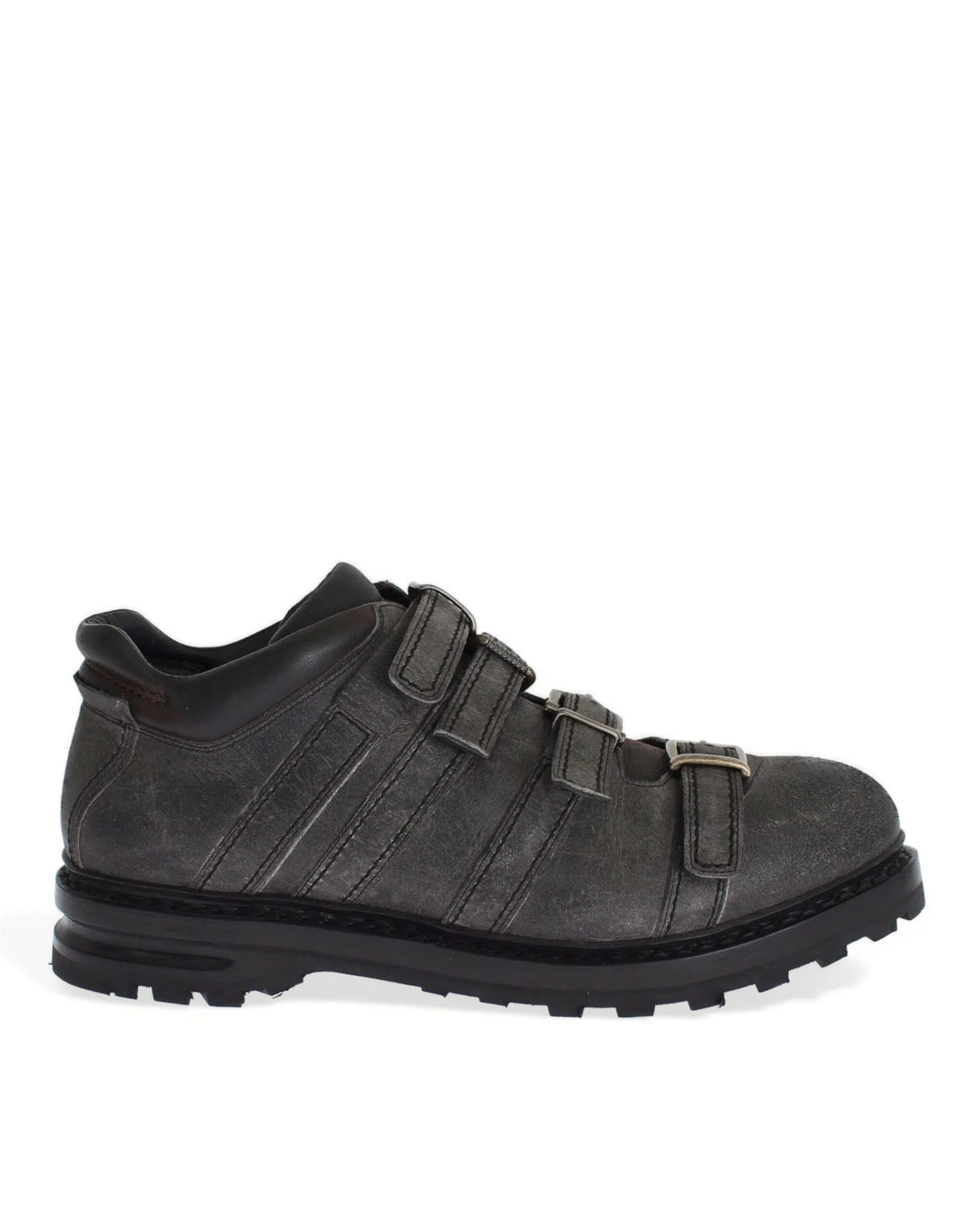 Šedé boty na kotník s popruhem Dolce & Gabbana z kůže - EU39.5/US6.5