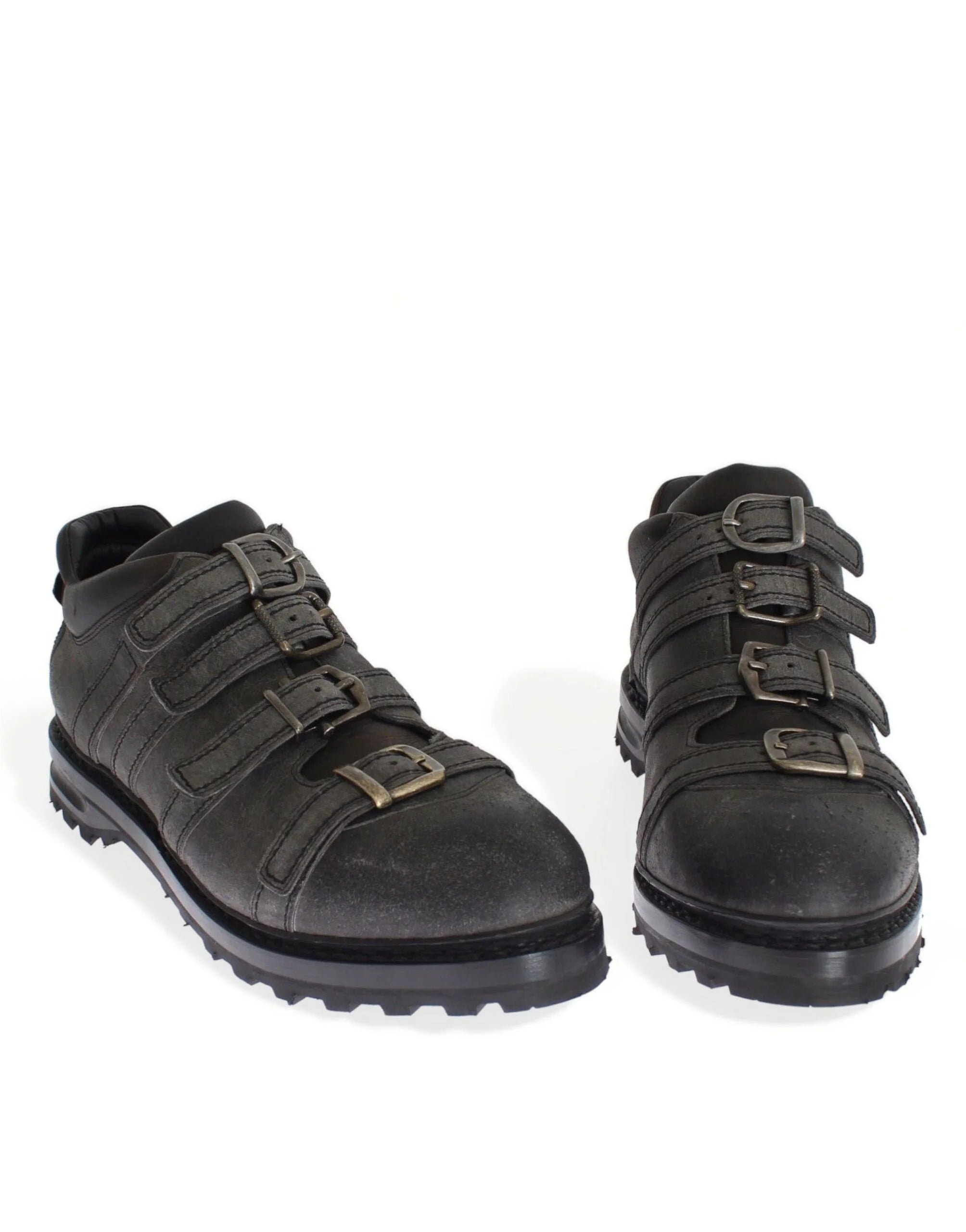 Šedé boty na kotník s popruhem Dolce & Gabbana z kůže - EU39.5/US6.5