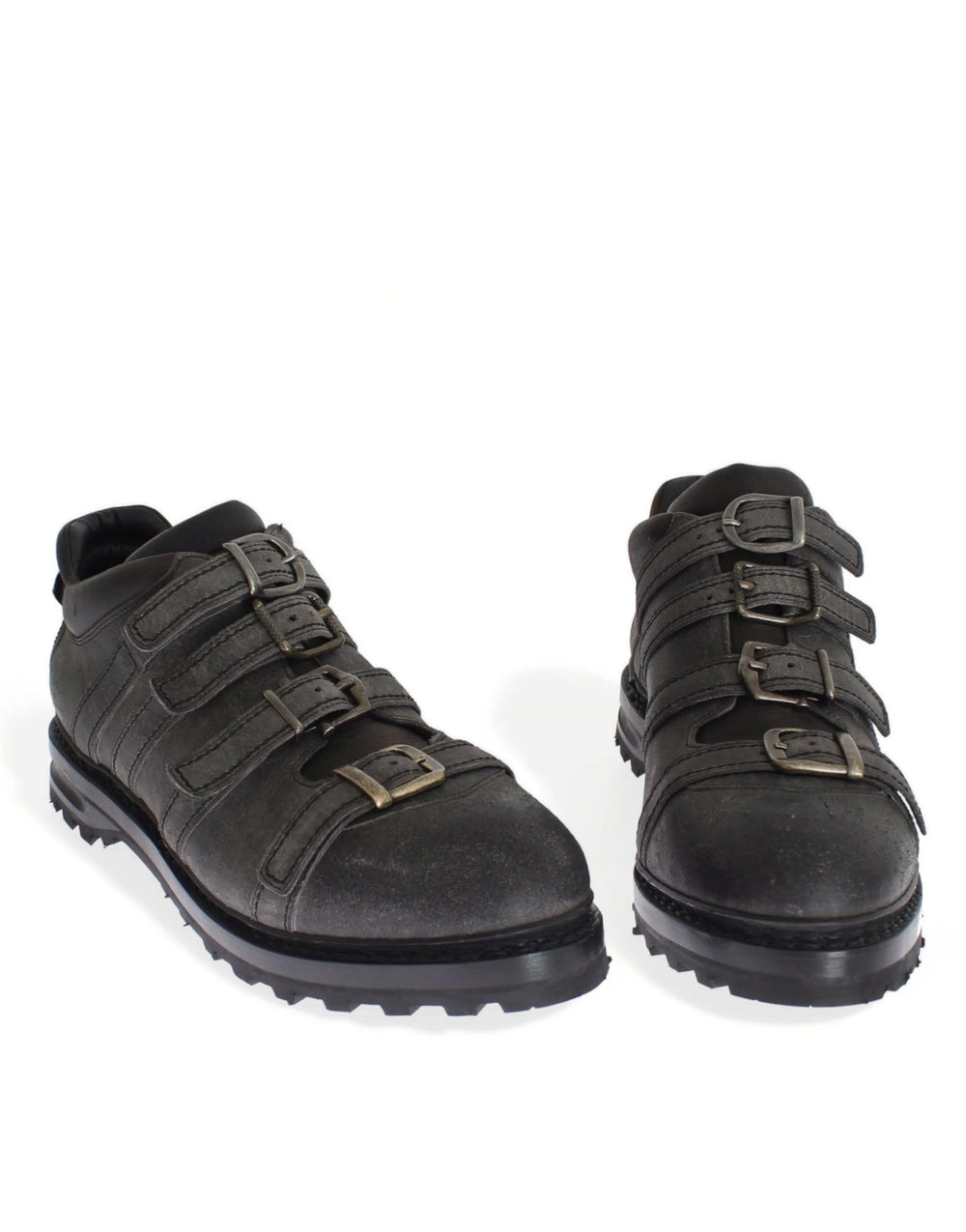 Šedé boty na kotník s popruhem Dolce & Gabbana z kůže - EU39.5/US6.5